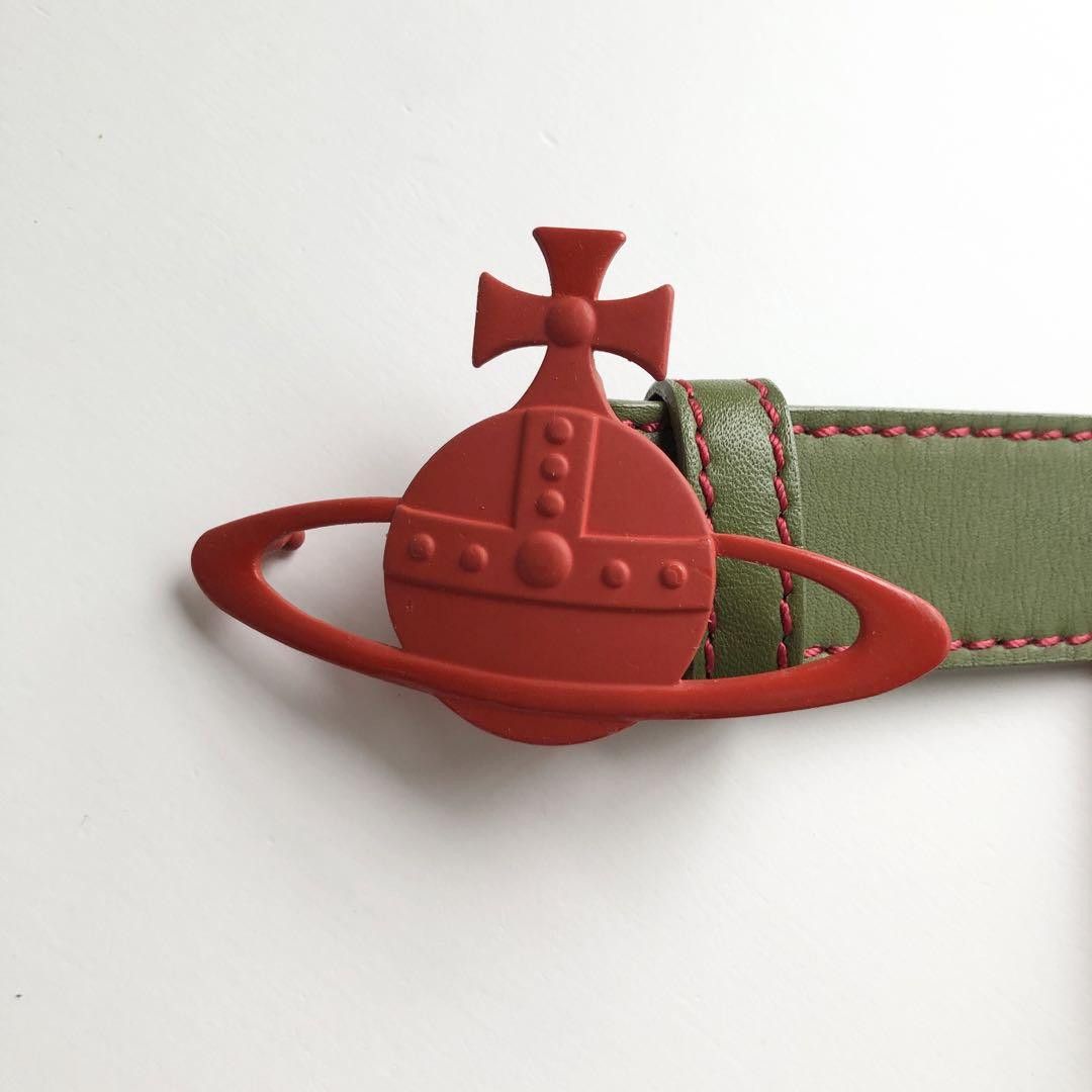 Vivienne Westwood Contrast Stitch Orb Leather Belt Size ONE SIZE - 4 Thumbnail