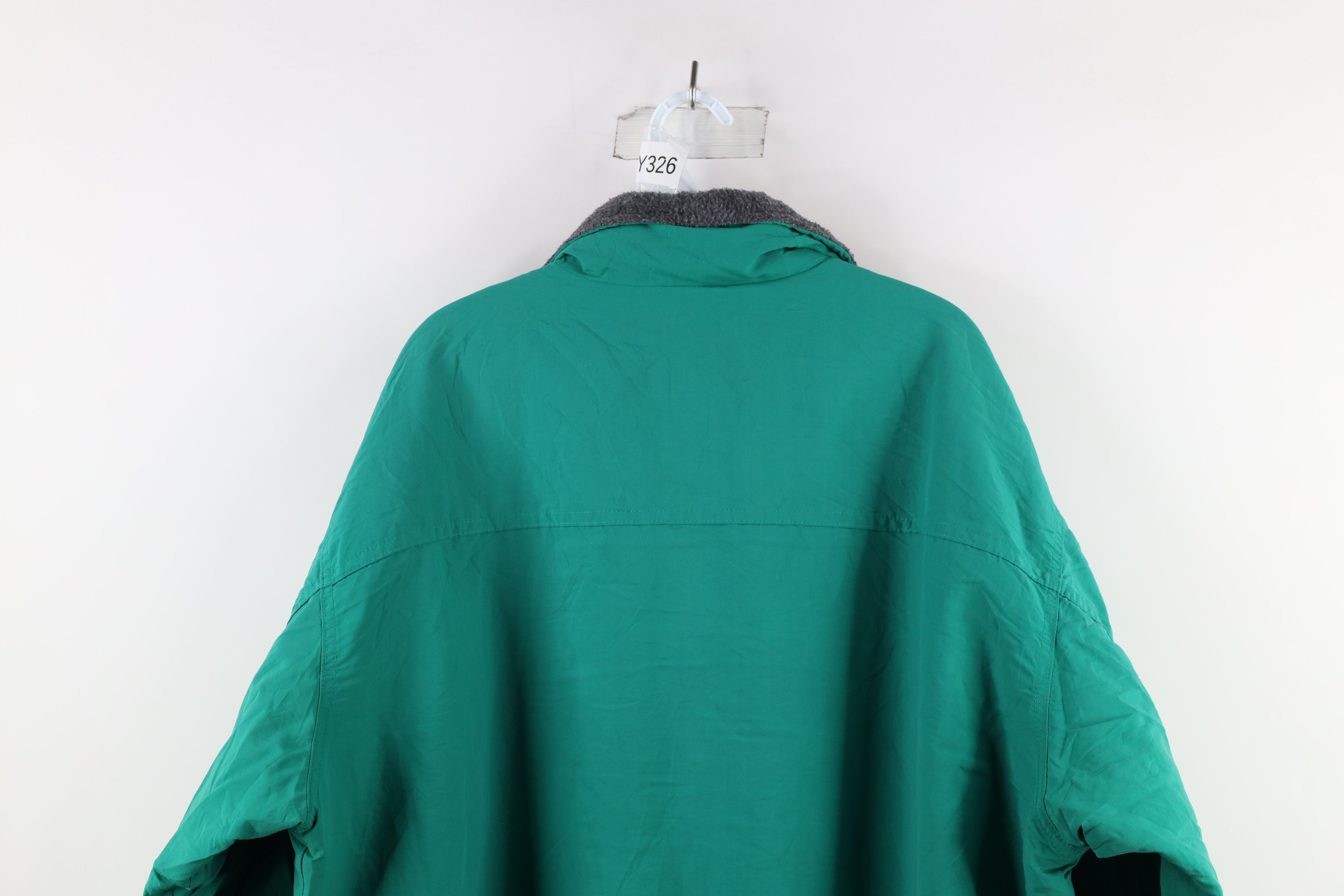 J.Crew × Vintage Vintage 90s J Crew Fleece Lined Bomber Jacket Teal Green Size ONE SIZE - 10 Thumbnail