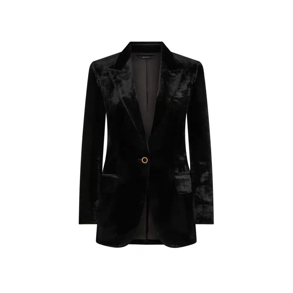 Tom Ford o1loc1c0425 GI2970 Velvet Wallis Single Breasted Jacket Size S / US 4 / IT 40 - 1 Thumbnail