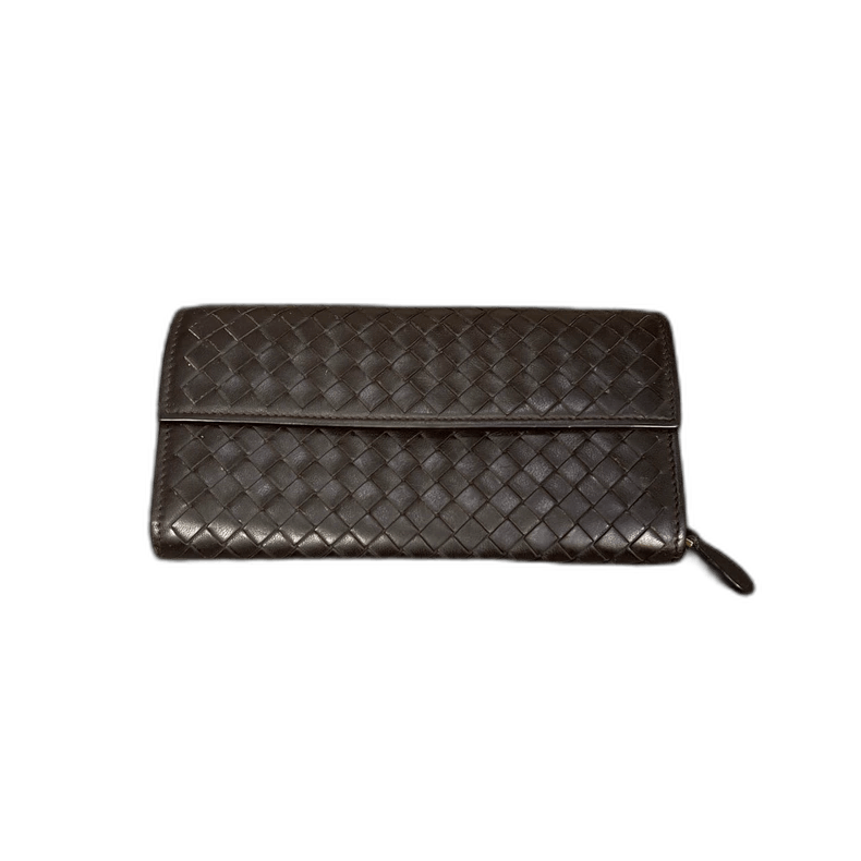 Bottega Veneta Bottega Veneta Brown Woven Leather Wallet Size ONE SIZE - 1 Thumbnail