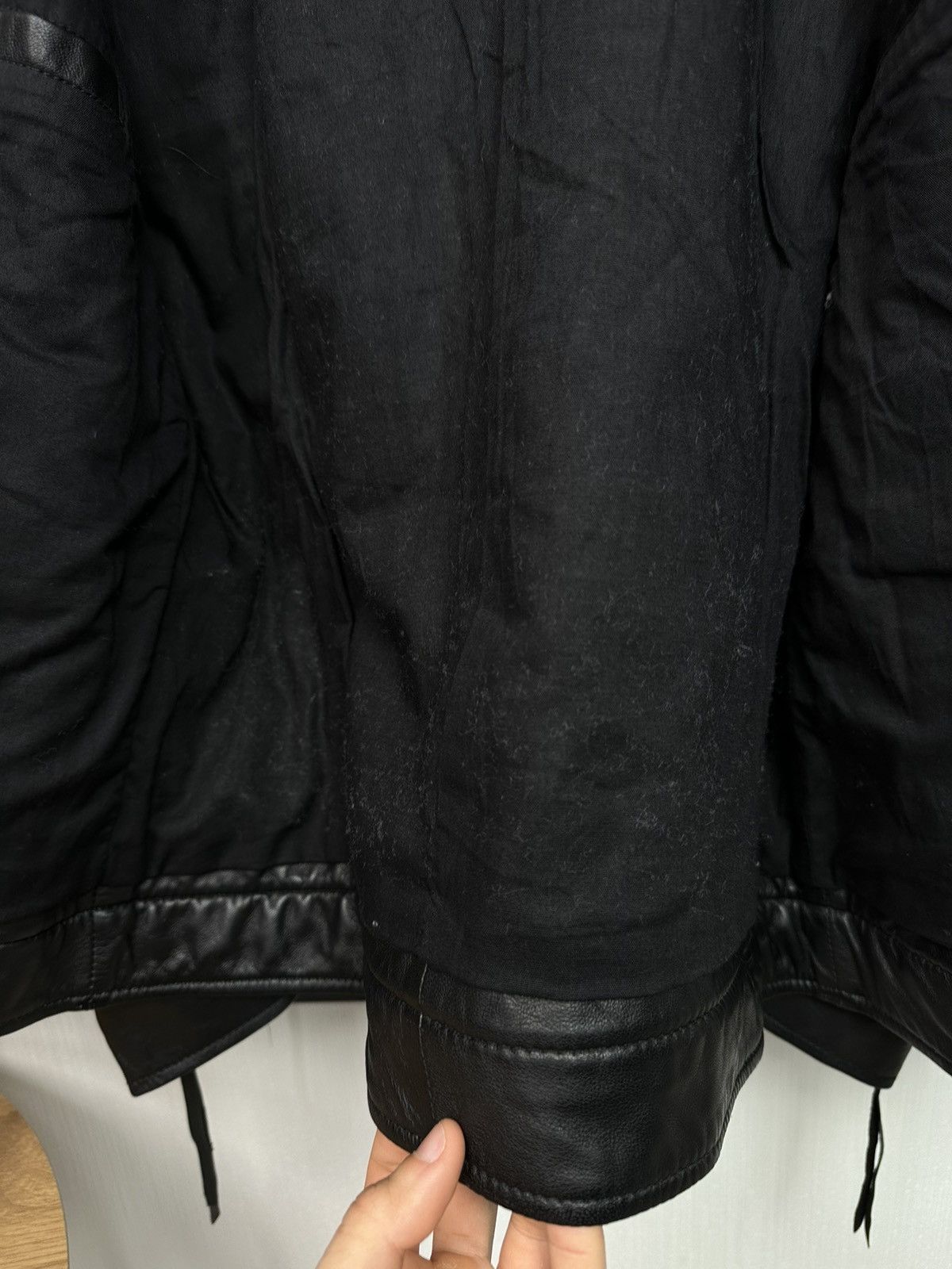 tigha Tigha motorcycle Patchwork Leather Jacket Wool Men XXL Size US XXL / EU 58 / 5 - 16 Thumbnail