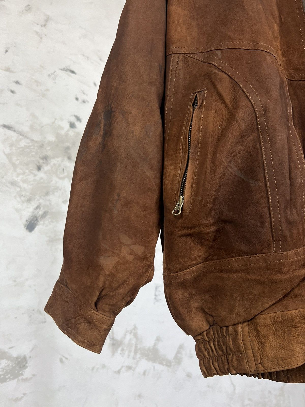 Leather Vintage Leather Bomber Jacket Size S - M Size US S / EU 44-46 / 1 - 5 Thumbnail