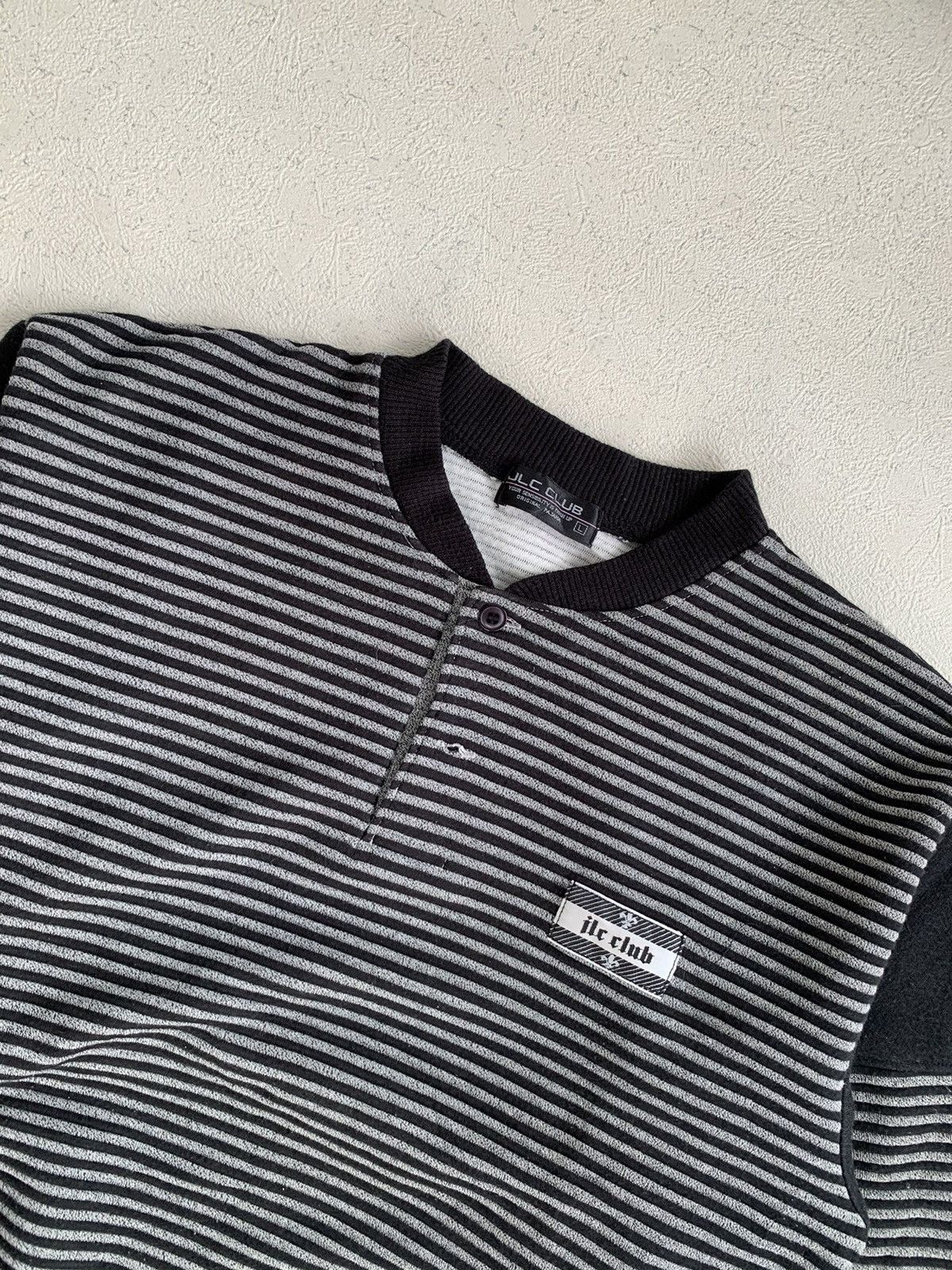 Le Grande Bleu (L.G.B.) Y2K JLC CLUB STRIPE JAPANESE SWEATSHIRT IFSIX LGB STYLE Size US L / EU 52-54 / 3 - 6 Thumbnail