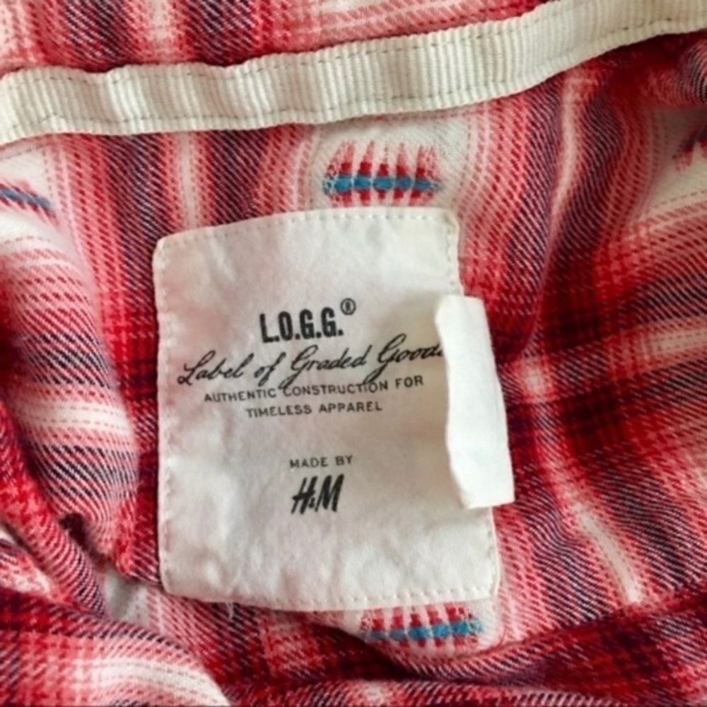 H&M H&M Red White Plaid Flannel Button Down Shirt Women’s Size 2 Size XS / US 0-2 / IT 36-38 - 3 Thumbnail