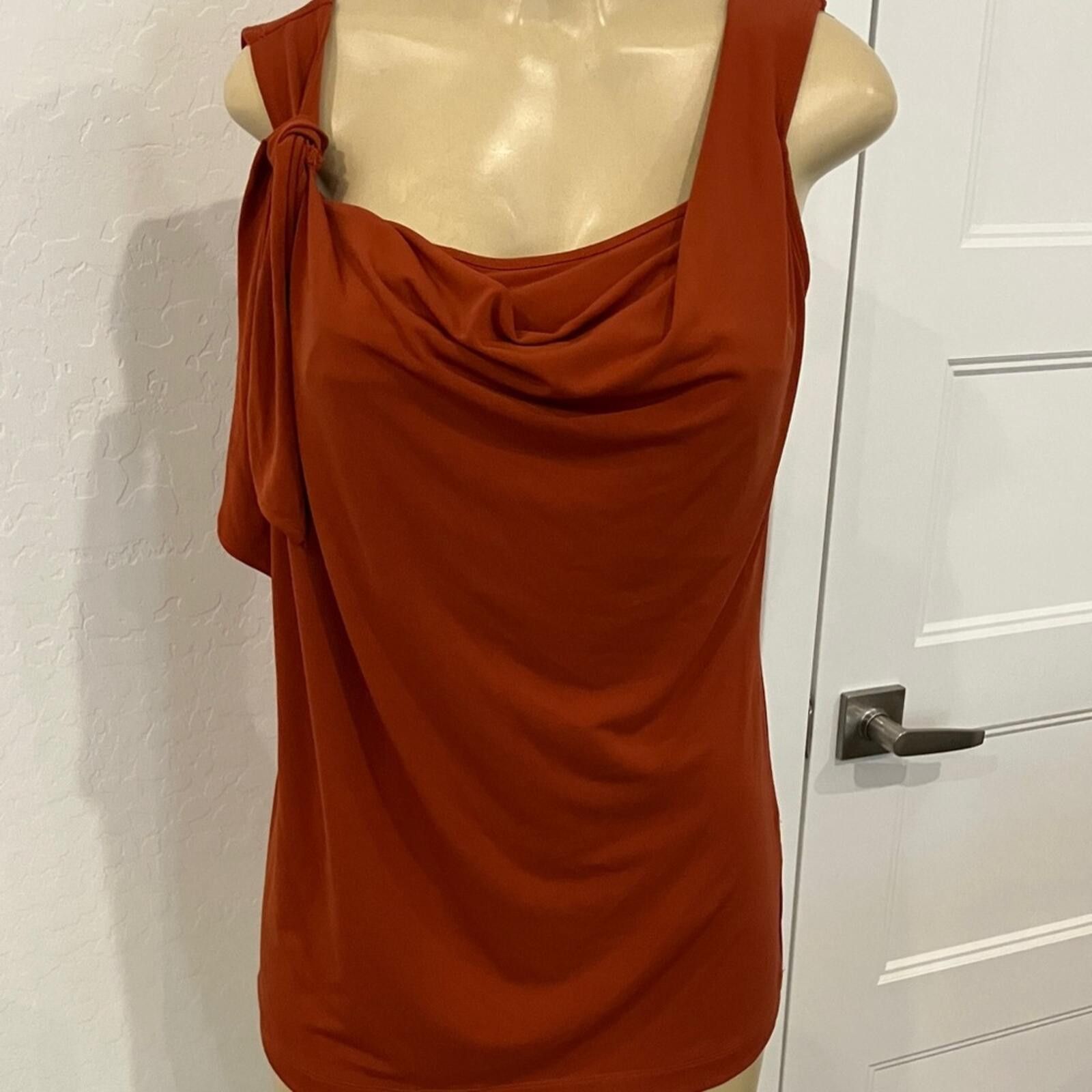 Other Simply Vera Vera Wang Rust Orange Draped Blouse Size M / US 6-8 / IT 42-44 - 1 Thumbnail