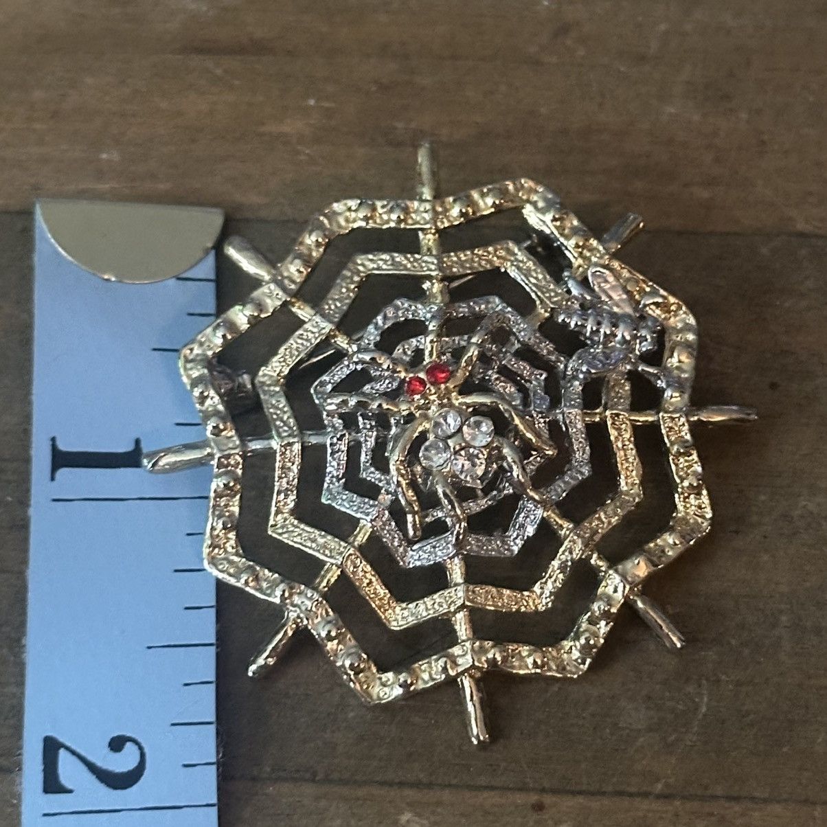 Vintage Vintage spider web with spider brooch Size ONE SIZE - 2 Thumbnail