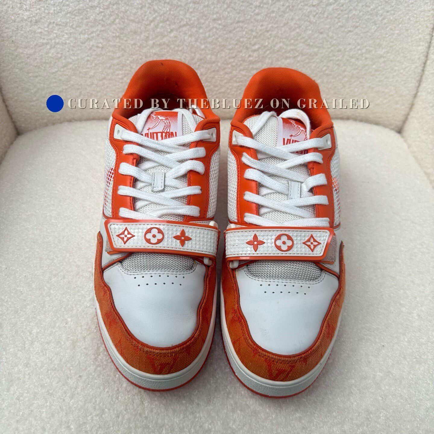 Louis Vuitton LV Trainer White Orange Velcro Monogram Sneakers Size US 8 / EU 41 - 1 Thumbnail