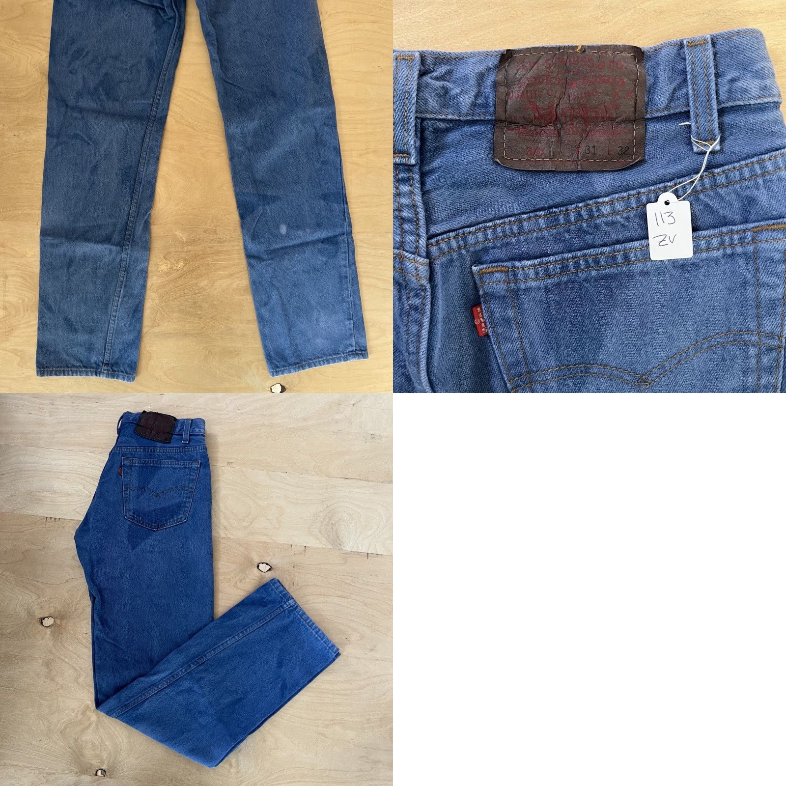 Levi's VINTAGE Levi's 501 Jeans 29 Blue 80s Denim Distressed Workwear USA Made in USA Button Jeans Mens 80s Western Distressed Leather? Size US 29 - 8 Thumbnail