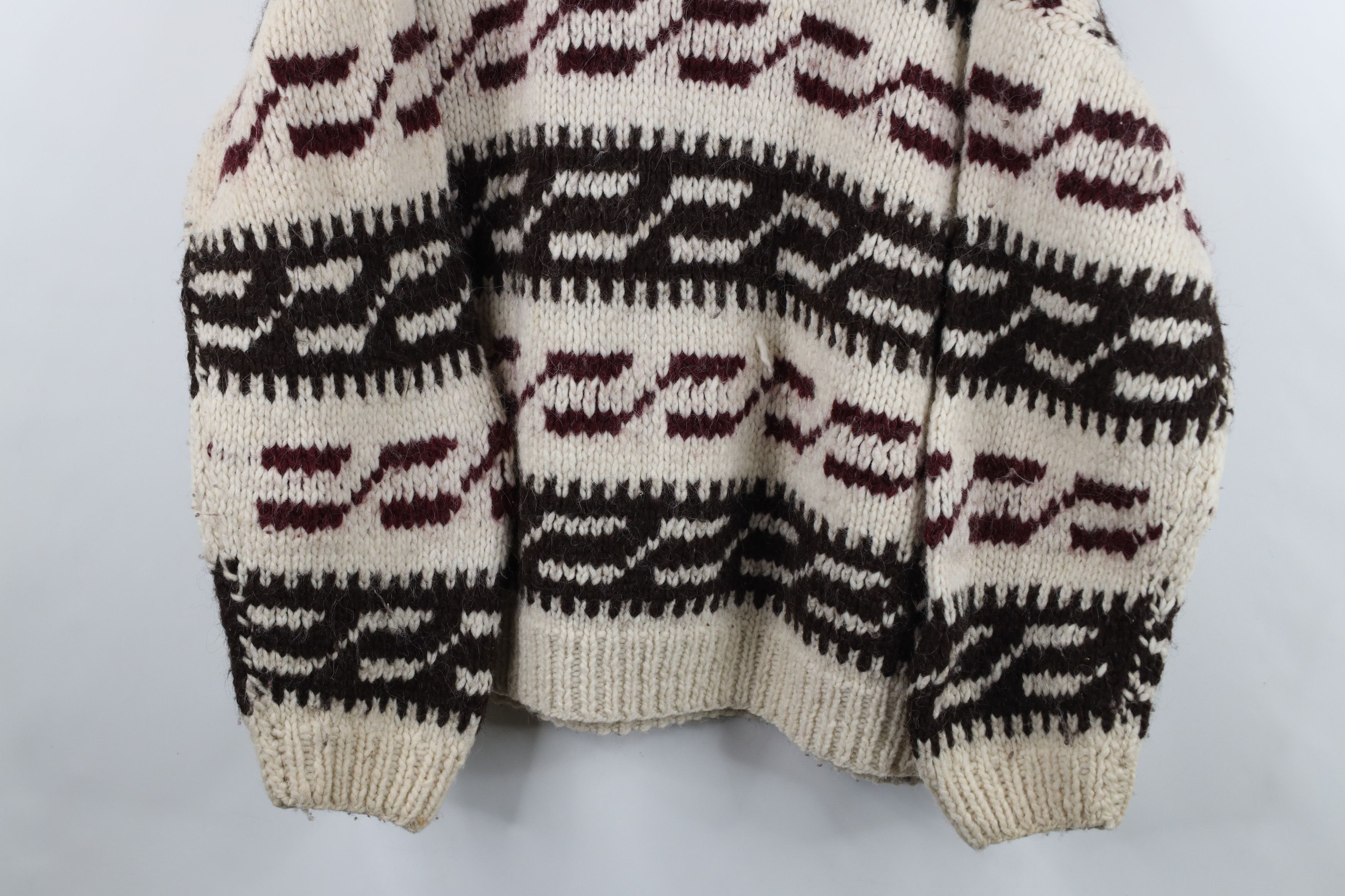 Vintage Vintage 50s 60s Streetwear Wool Cowichan Sweater Geometric Size US XXL / EU 58 / 5 - 3 Thumbnail