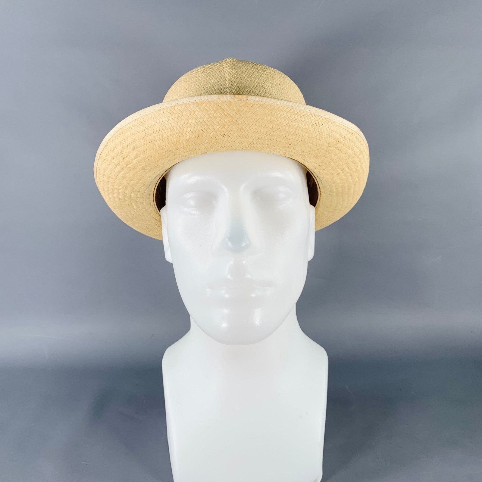 Turnbull & Asser Size L Beige Multi Color Woven Ribbon Straw Panama Hat Size ONE SIZE - 2 Thumbnail
