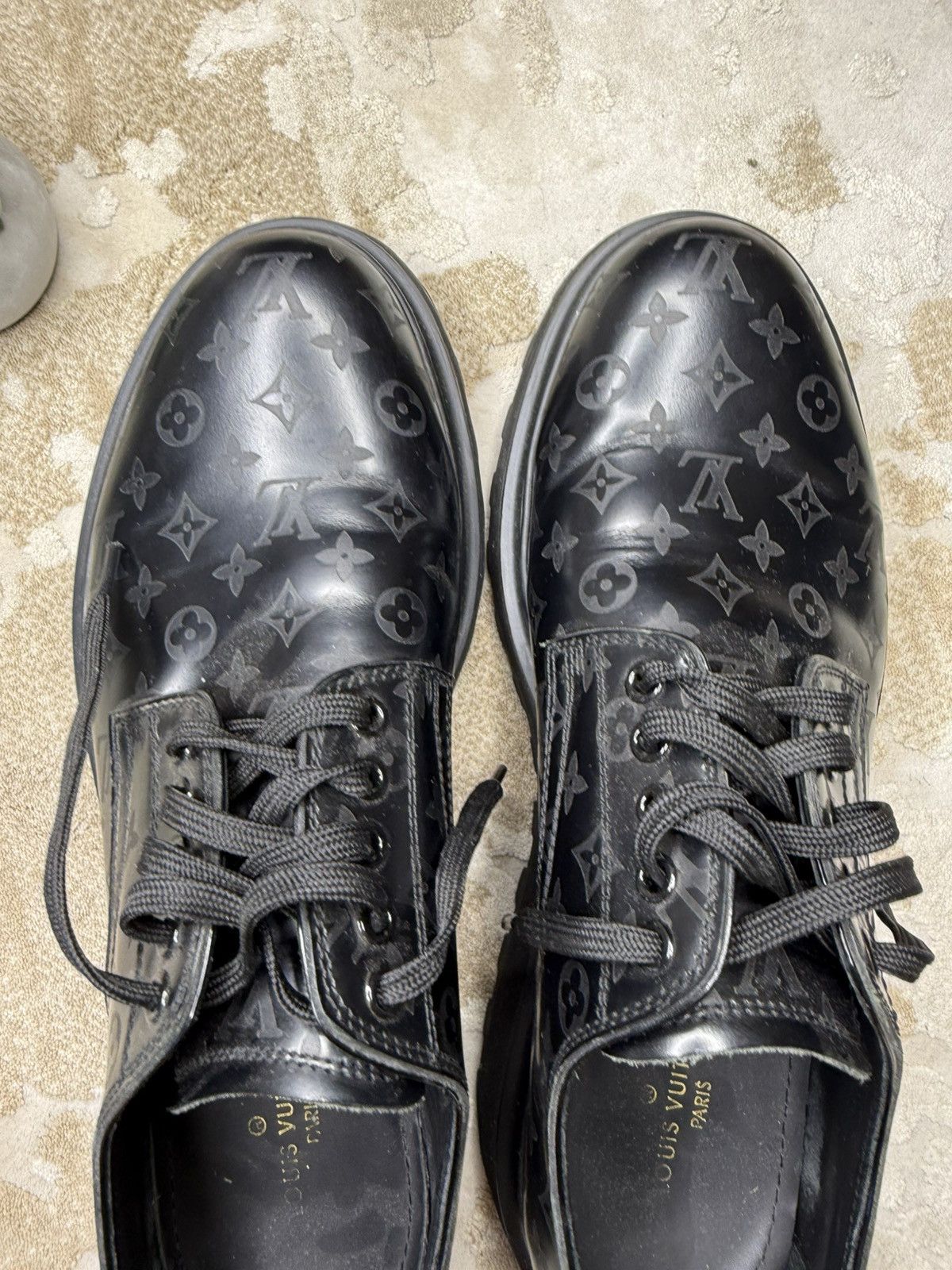 Louis Vuitton LOUIS VUITTON BLACK MONOGRAM LUXURY SHOES WITH CHUNKY SOLE Size US 7 / EU 40 - 8 Thumbnail