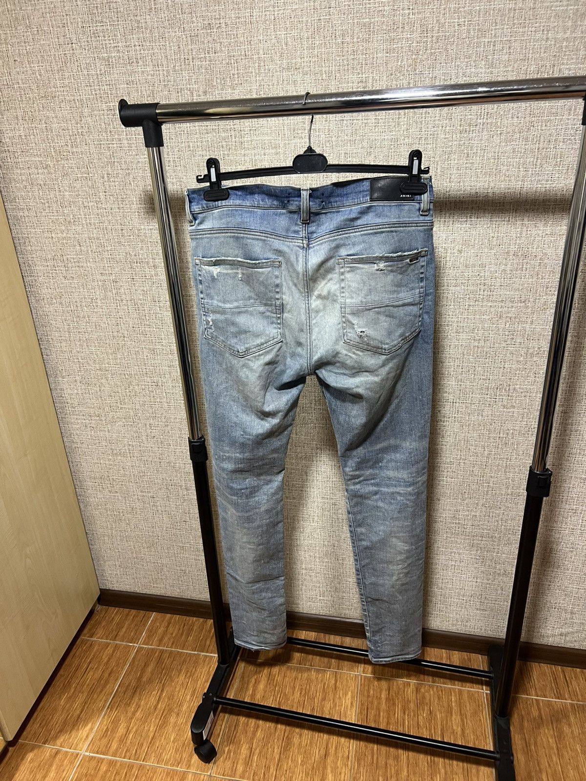 Amiri AMIRI BLUE DISTRESSED SLIM JEANS Size US 34 / EU 50 - 2 Thumbnail