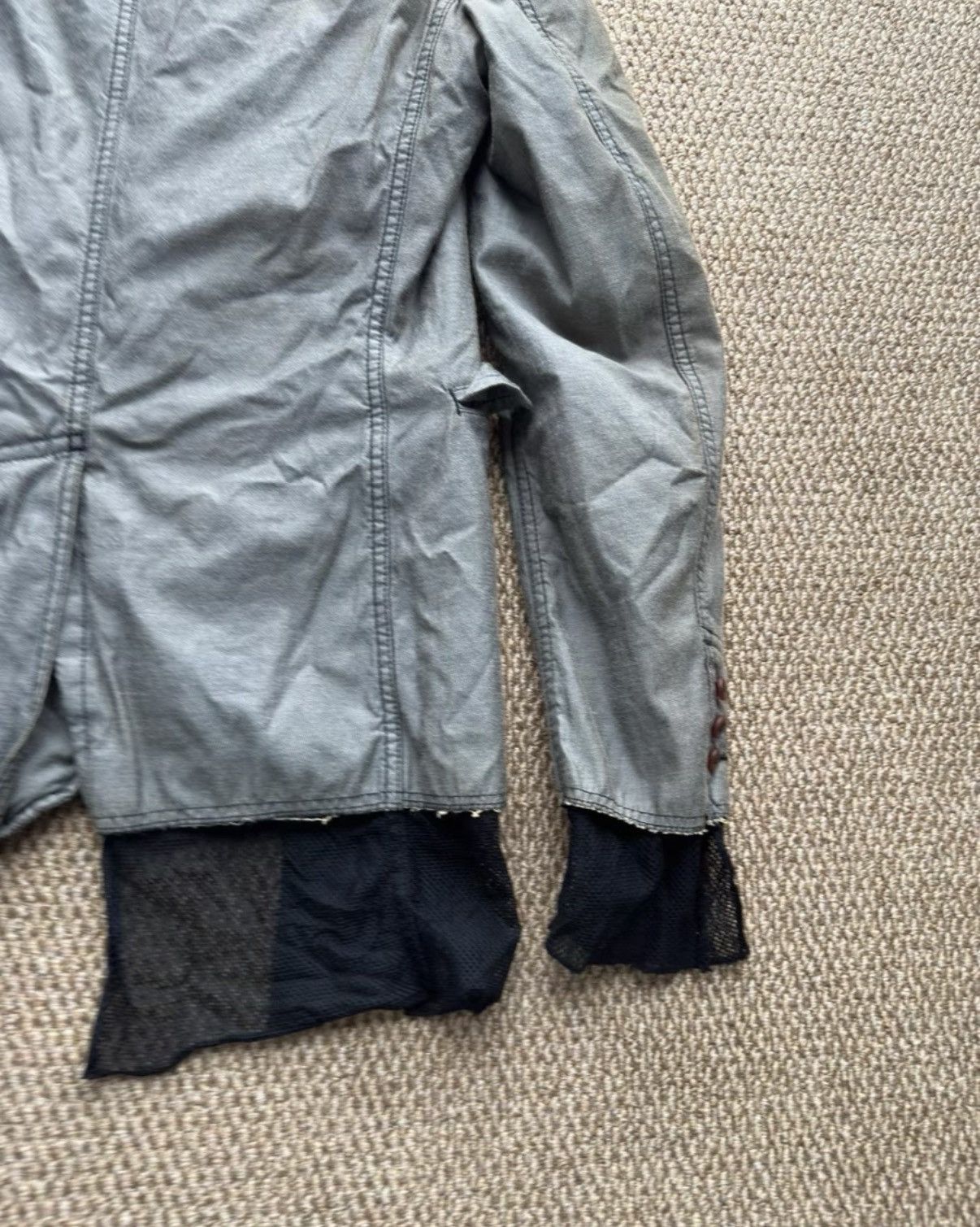 Comme des Garcons COMME des GARÇONS Grey Distressed Mesh Panel Jacket K23 Size US XS / EU 42 / 0 - 7 Thumbnail
