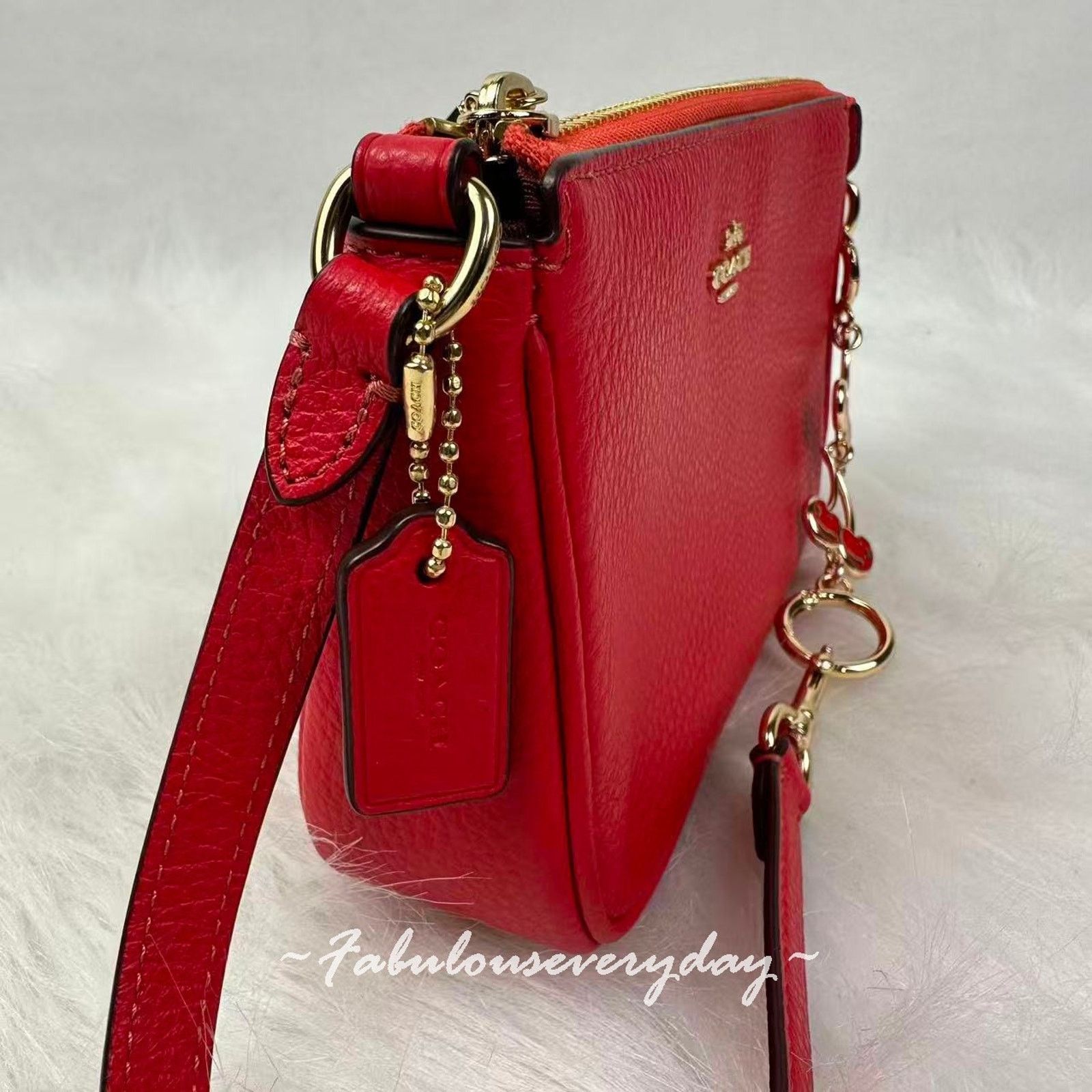 Coach Coach Nolita 19 Shoulder Leather/Gold Red Extended Chain Size ONE SIZE - 3 Thumbnail