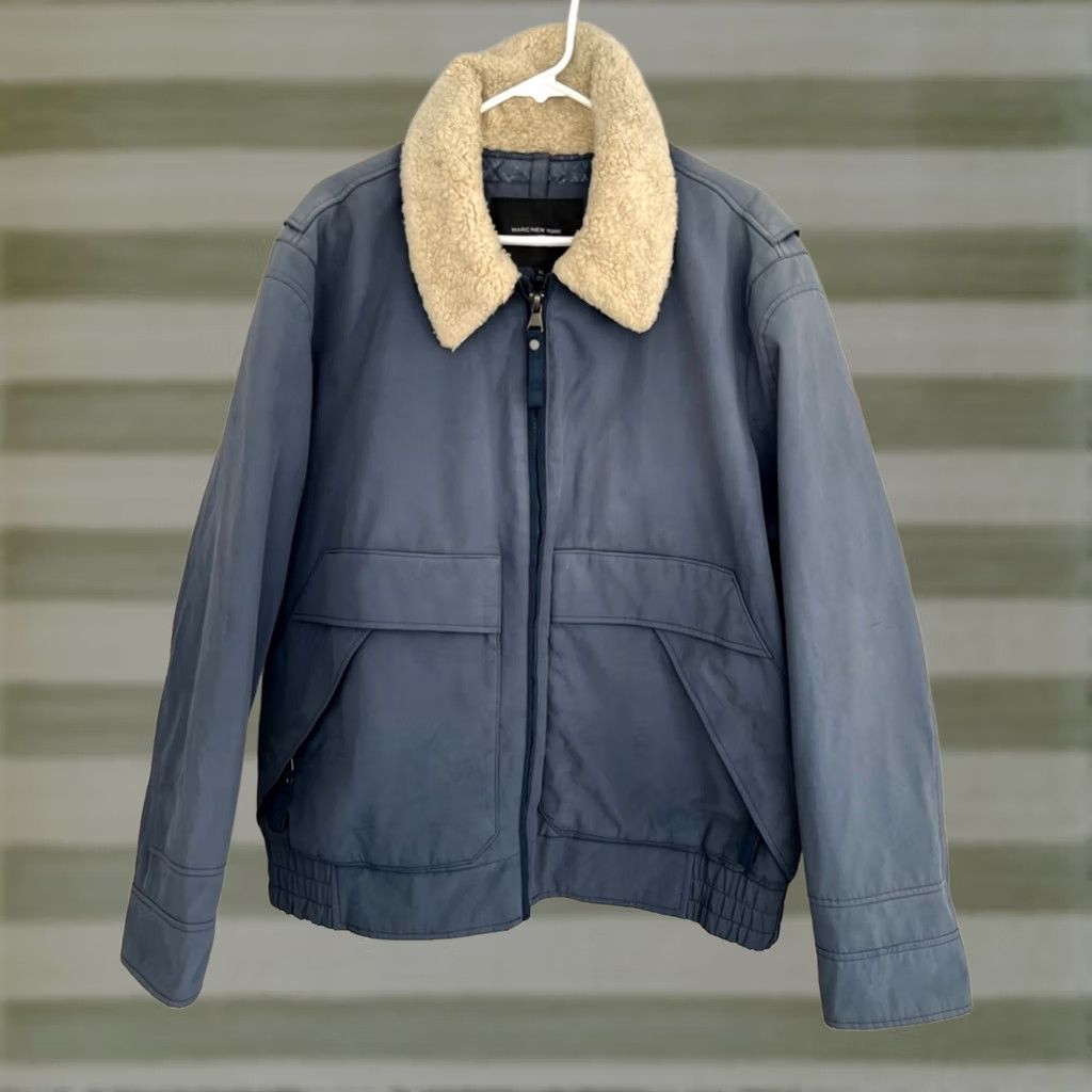 Andrew Marc Andrew Marc Yarmouth Parka Jacket Bomber Jacket Sherpa Size LARGE Blue Men Jacket Size US L / EU 52-54 / 3 - 1 Thumbnail