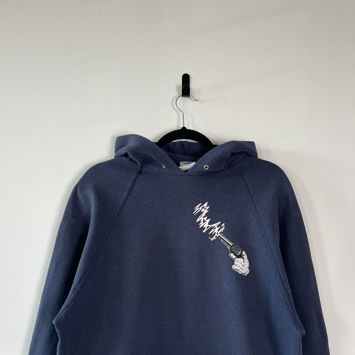 Vintage Dark Graphic Hoodie with Gun & Clown Print - Edgy Streetwear Size US XL / EU 56 / 4 - 3 Thumbnail