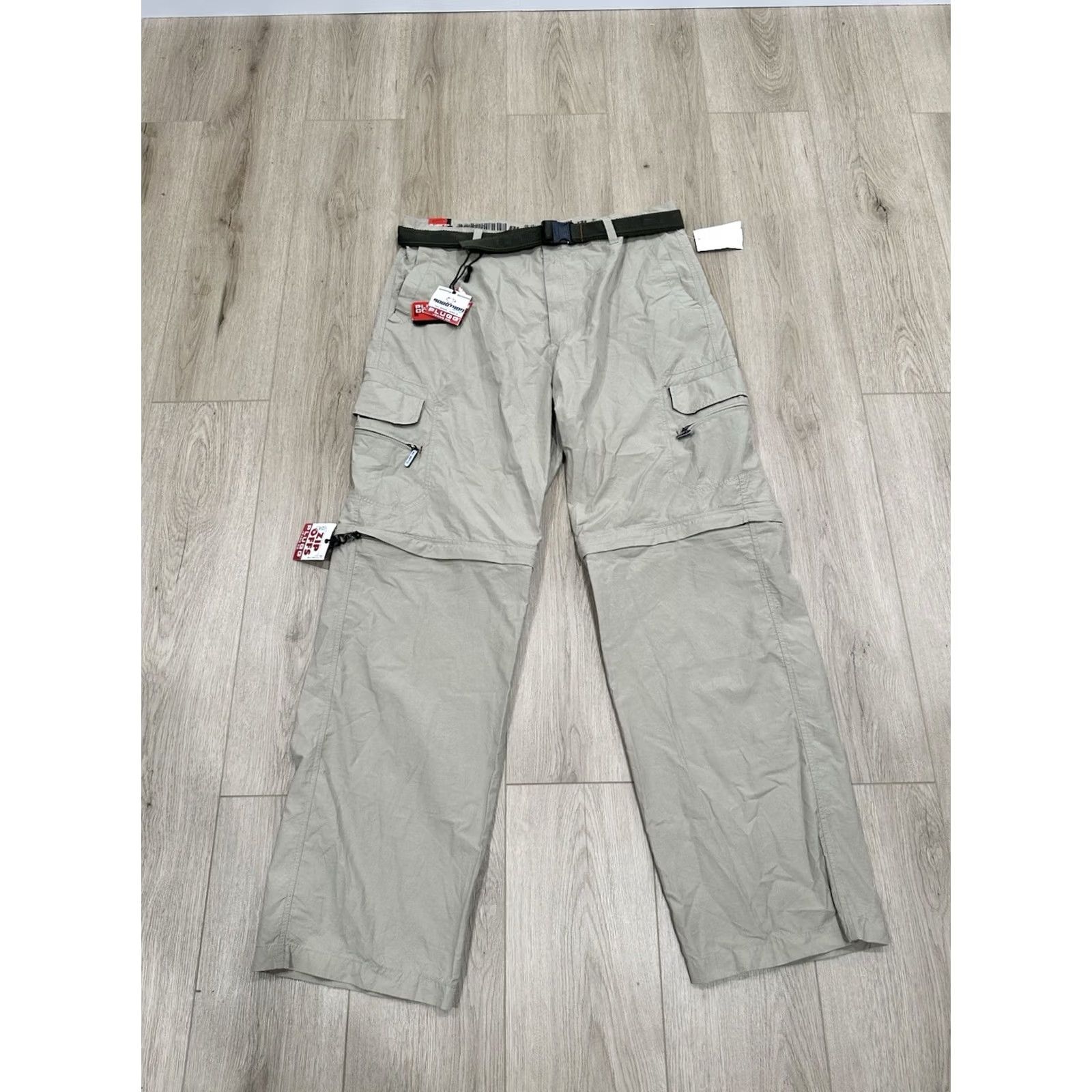 Vintage NWT Plugg Men Convertible Cargo Pants Rave Grunge Beige 38x34 Tan 38 Mens Pants Size US 38 / EU 54 - 2 Thumbnail