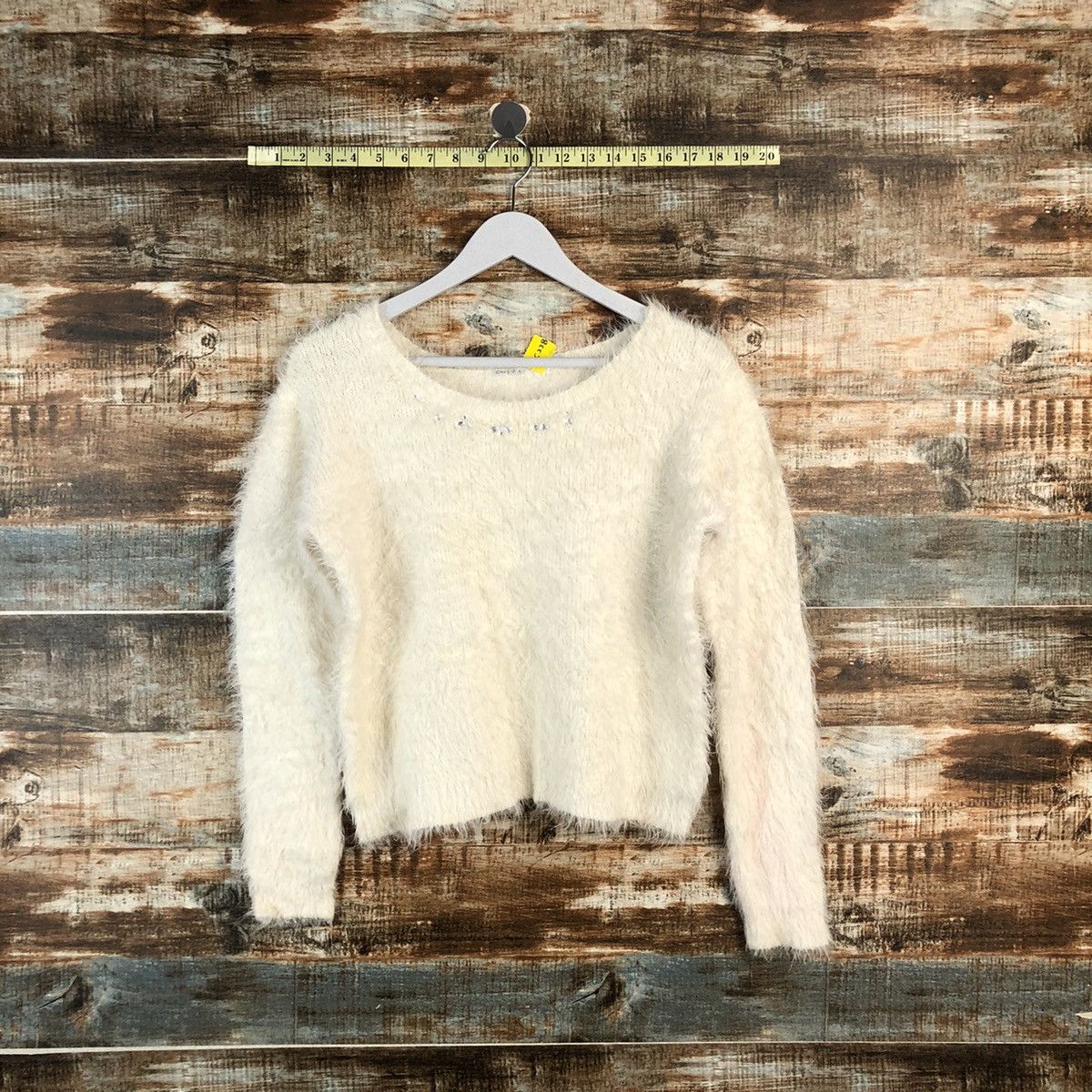 DLL Colza White mohair shaggy fur Knitwear #C228