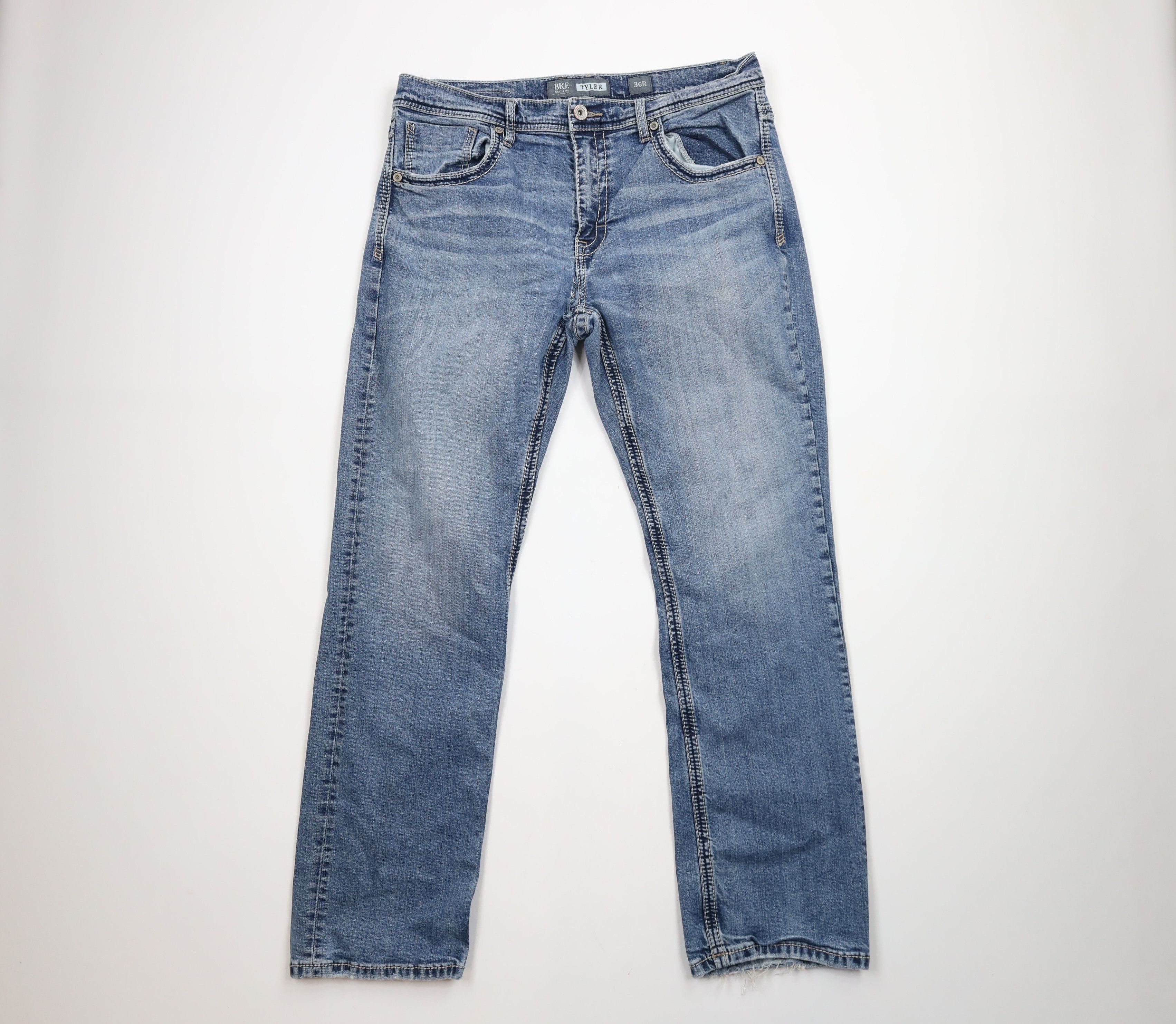 BKE × Vintage Buckle BKE Thick Stitch Tyler Straight Leg Denim Jeans AS IS Size US 36 / EU 52 - 1 Thumbnail