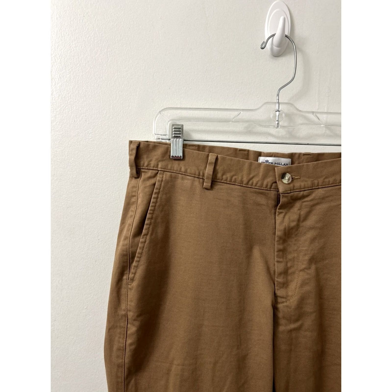 Peter Millar Peter Millar Pants Mens 33 Brown 33x36 Chino Pima Cotton YKK Pockets Trousers Size US 33 - 4 Thumbnail