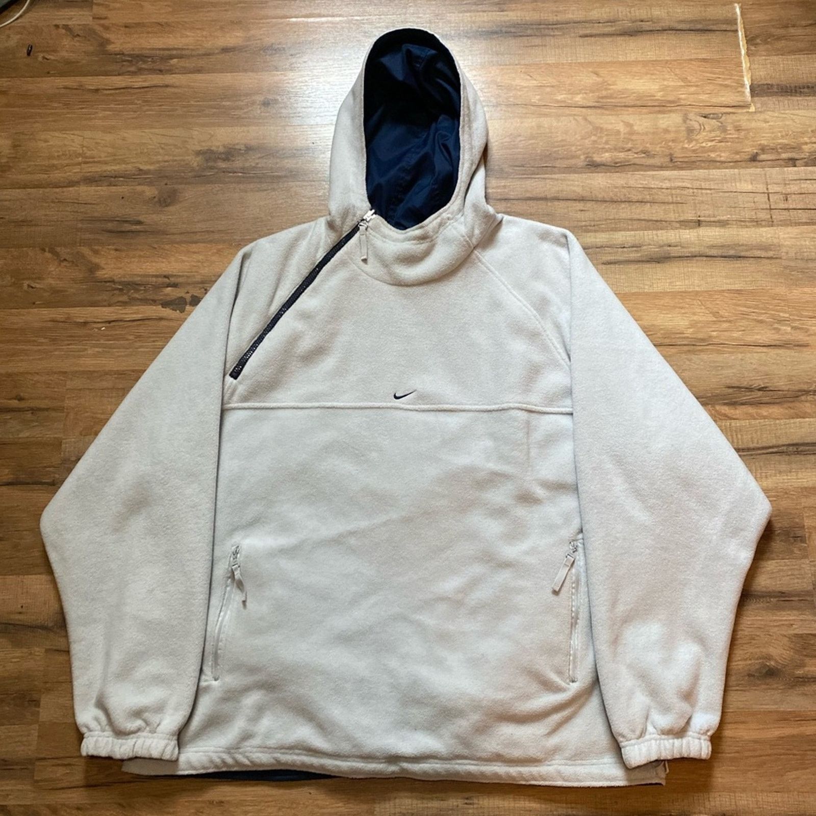Nike 90s Nike Reversible Center Swoosh Windbreaker Fleece Anorak Size US XL / EU 56 / 4 - 3 Thumbnail