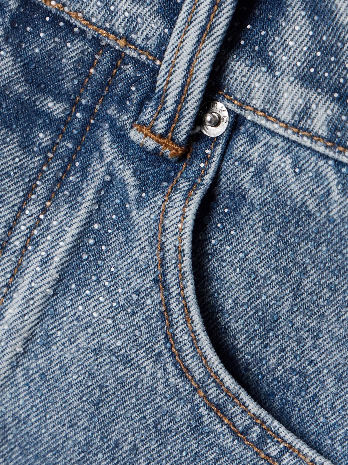 Alexander Wang Alexander Wang Crystal Denim Mini Skirt 28 Clear Hotfix Size 28" / US 6 / IT 42 - 3 Thumbnail