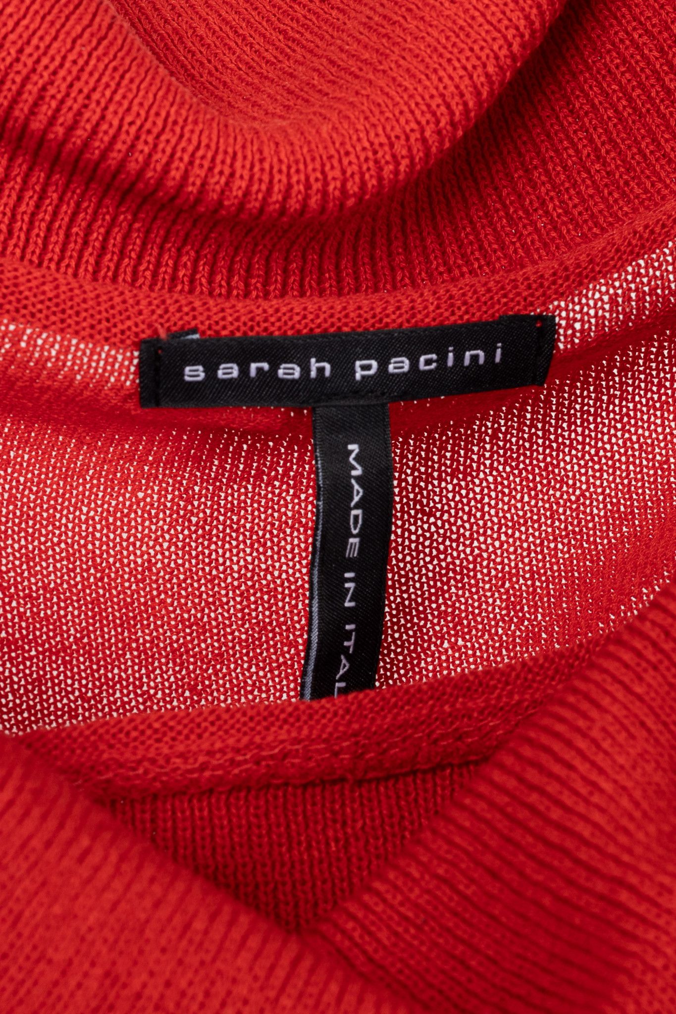 Sarah Pacini Sarah Pacini Red Linen-Blend Knit Cowl Sweater Size ONE SIZE - 4 Thumbnail
