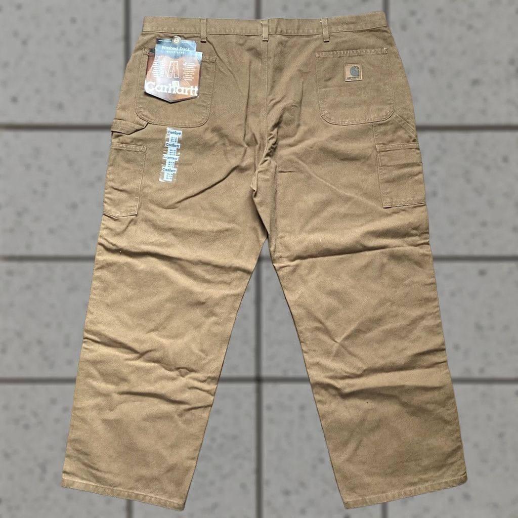 Carhartt VINTAGE Carhartt Pants Mens 46x30 Dungaree Brown Canvas Workwear Carpenter Straight Inseam 30 USA Washed Duck B11 BRN Size US 30 / EU 46 - 1 Thumbnail