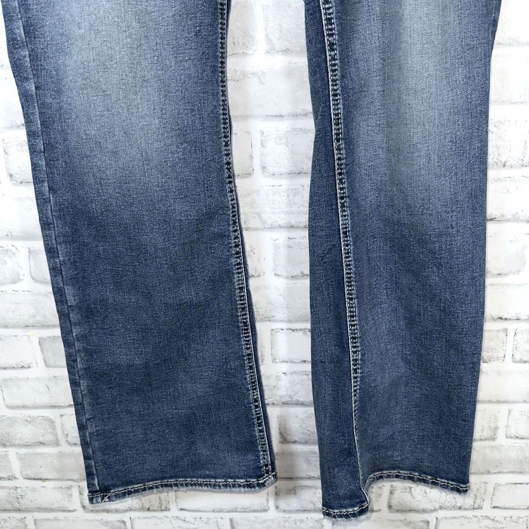 Silver Jeans Co. Silver Jeans Co Jeans Mens Distressed Blue Cotton Blend 34x30 Straight Size US 34 / EU 50 - 3 Thumbnail