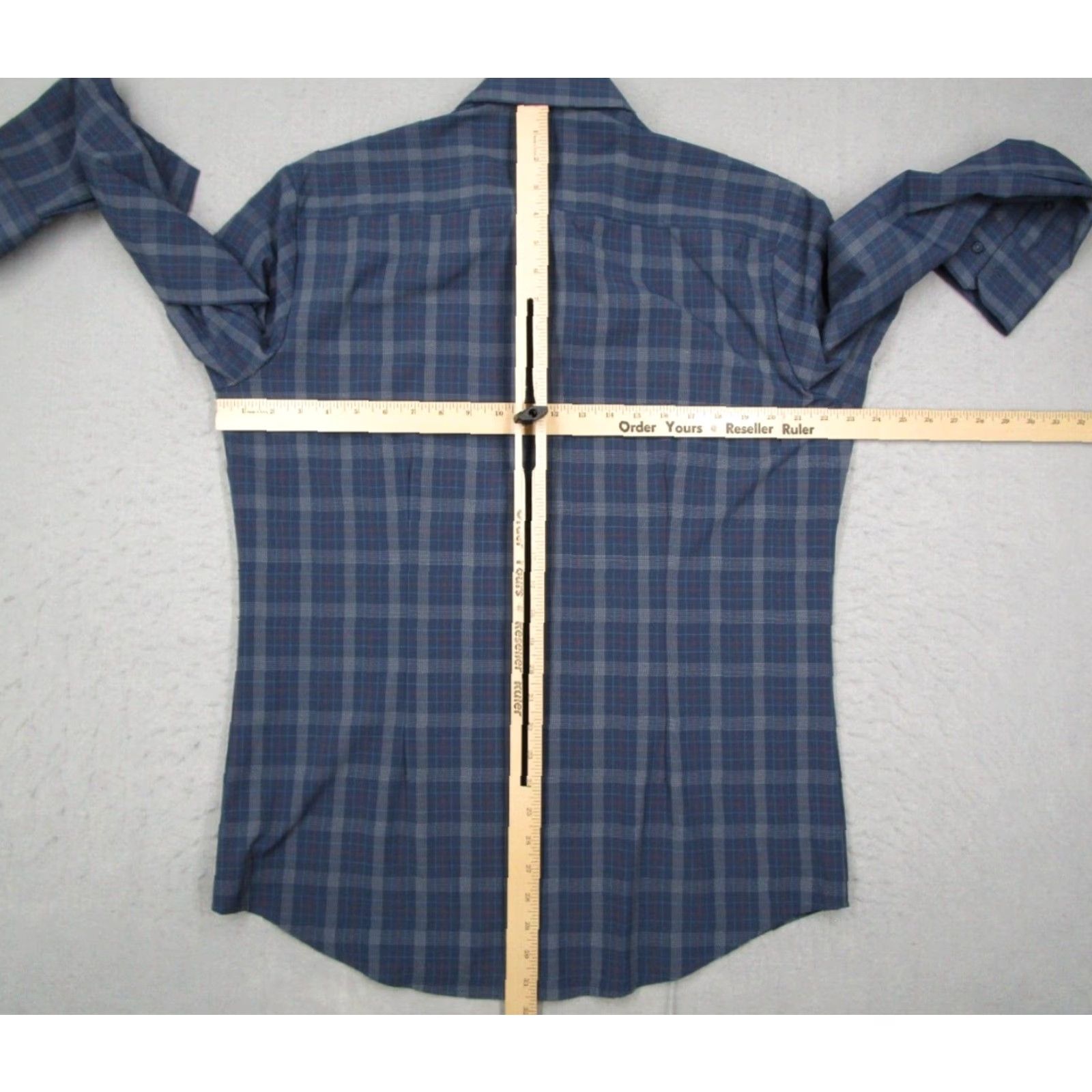 Mizzen+Main Mizzen+Main Shirt Mens Large Trim Fit Blue Check Leeward Stretch Performance Button-Up Size US L / EU 52-54 / 3 - 5 Thumbnail