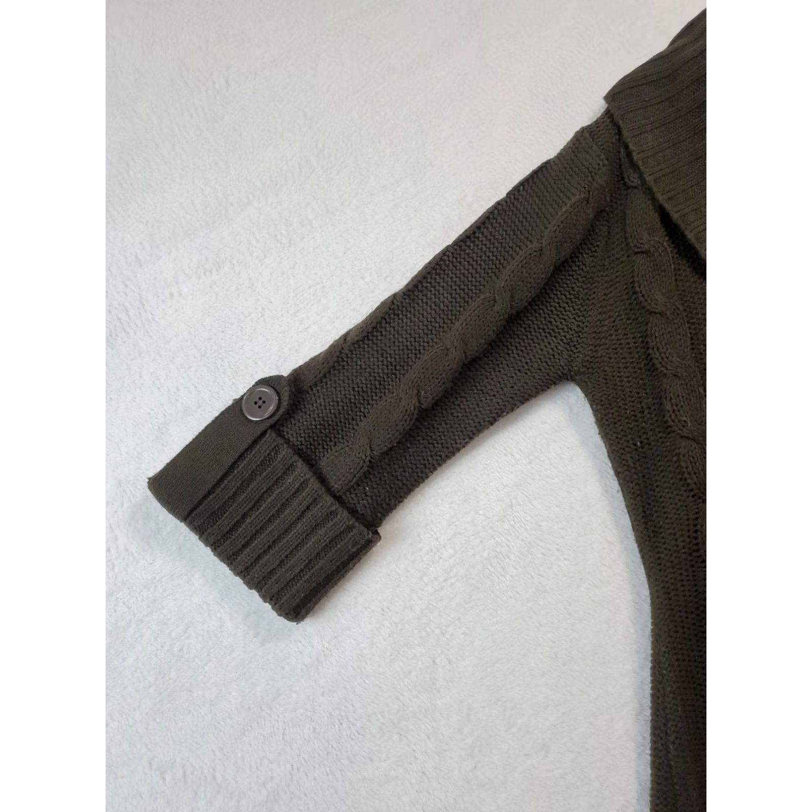 Vintage Derek Heart Women's Cardigan Fisherman Cable Knit Brown Size L Open Button Vintage Knit Sweater Fall Winter Size L / US 10 / IT 46 - 6 Thumbnail