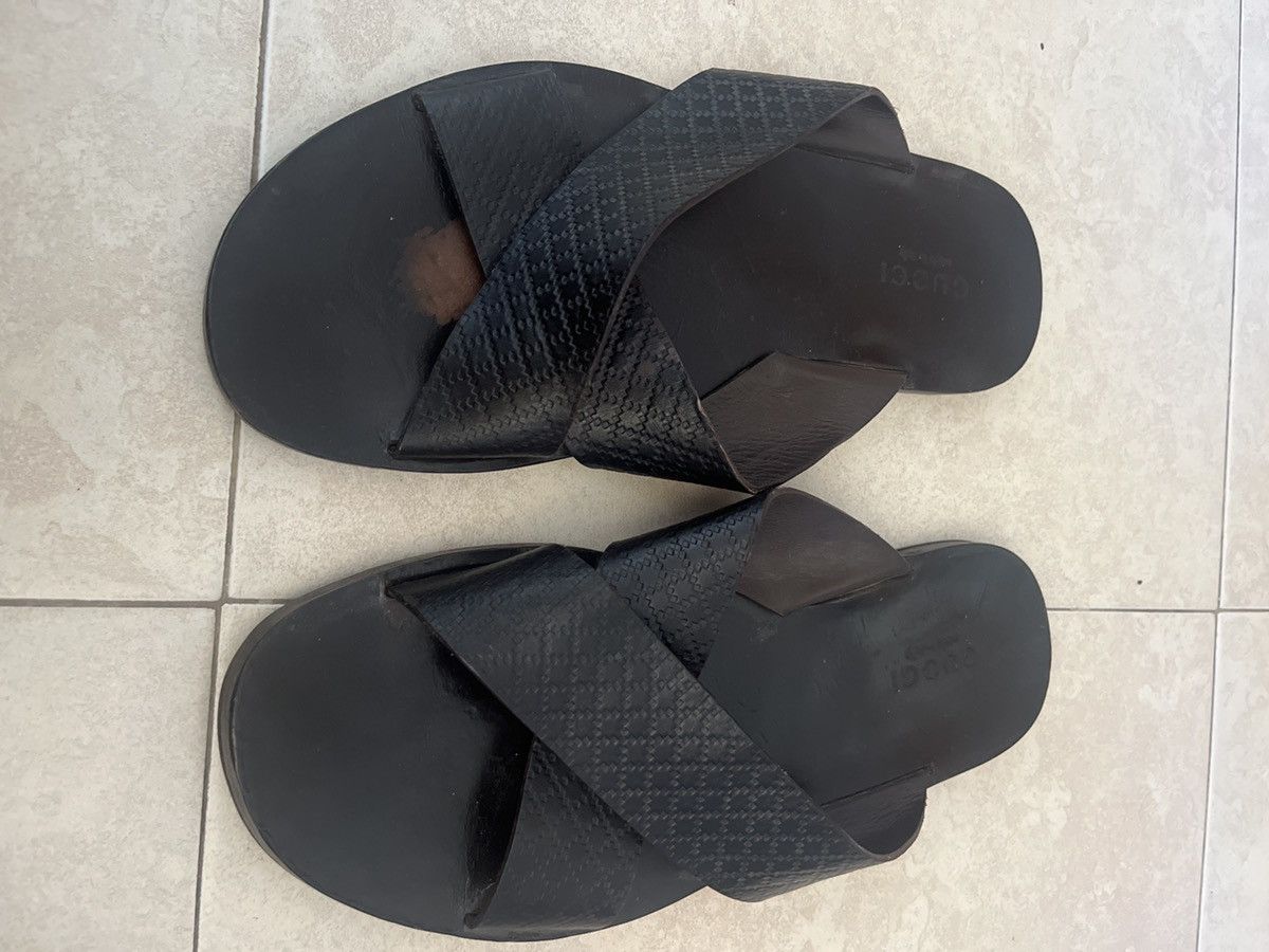 Gucci Gucci Cross Strap Leather Sandals Size US 9 / EU 42 - 1 Thumbnail