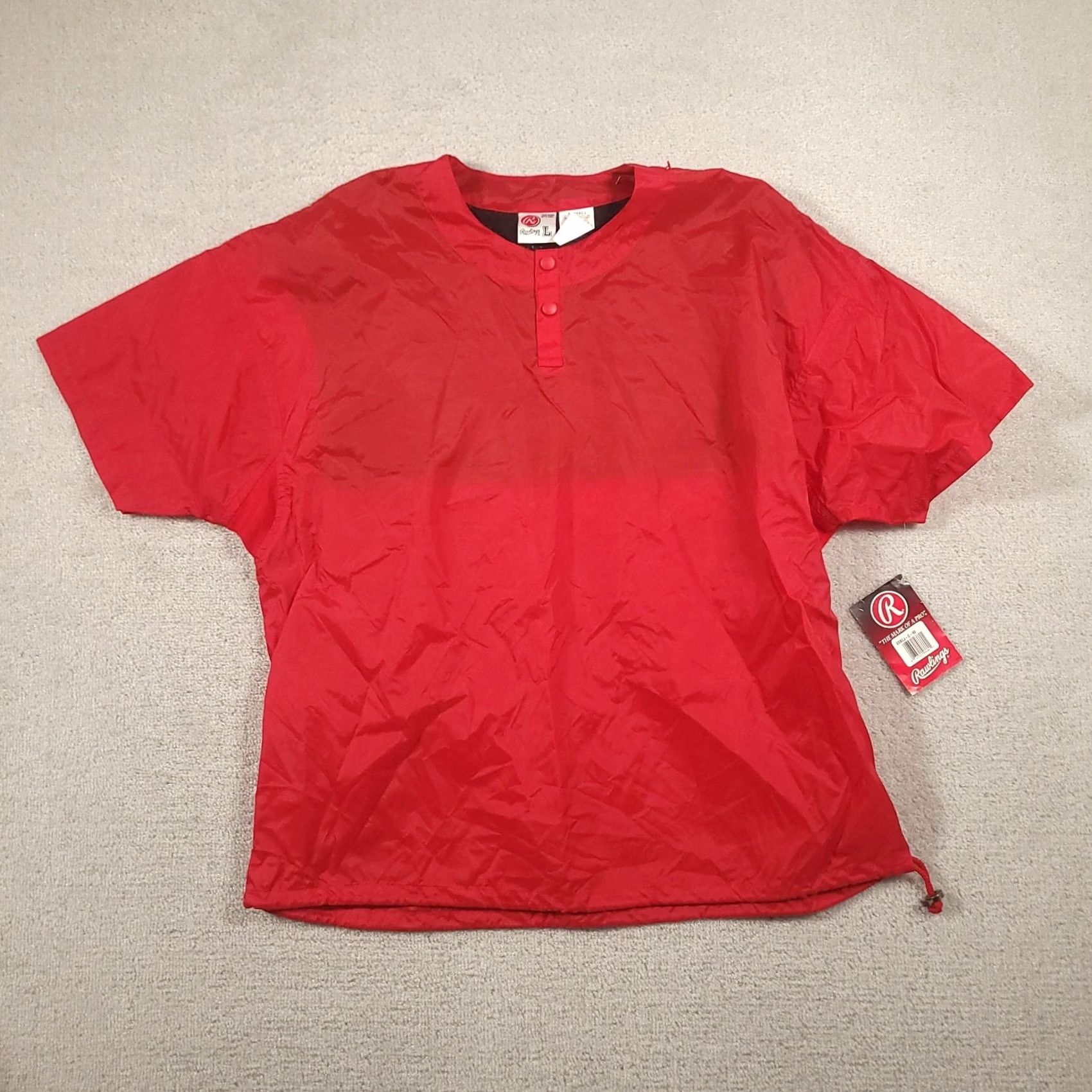Vintage VINTAGE Rawlings Windbreaker Shirt Men’s L Red Pitching Warm Up Jacket Short Sleeve Size US L / EU 52-54 / 3 - 2 Thumbnail