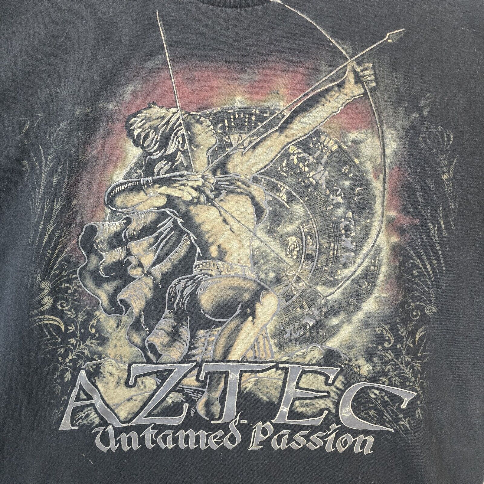 Other Aztec Untamed Passion Black Double Sided T-Shirt XL Y2K vtg Size US XL / EU 56 / 4 - 5 Thumbnail