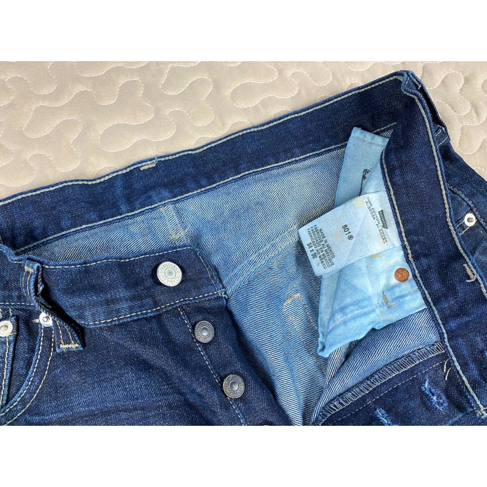 Levi's VINTAGE Levi's 501 Jeans Men Denim Sz 34 x 27.5 Unhemmed Straight Leg Blue Mens Size US 34 / EU 50 - 3 Thumbnail