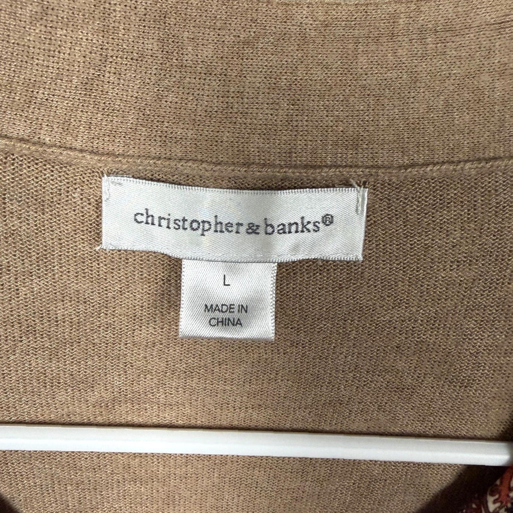 Vintage Christopher & Banks Cardigan Womens Large Tan Paisley Boho Floral Tiered Cardigan Sweater L Womens Knitted Layering Bohemian Casual Size L / US 10 / IT 46 - 5 Thumbnail
