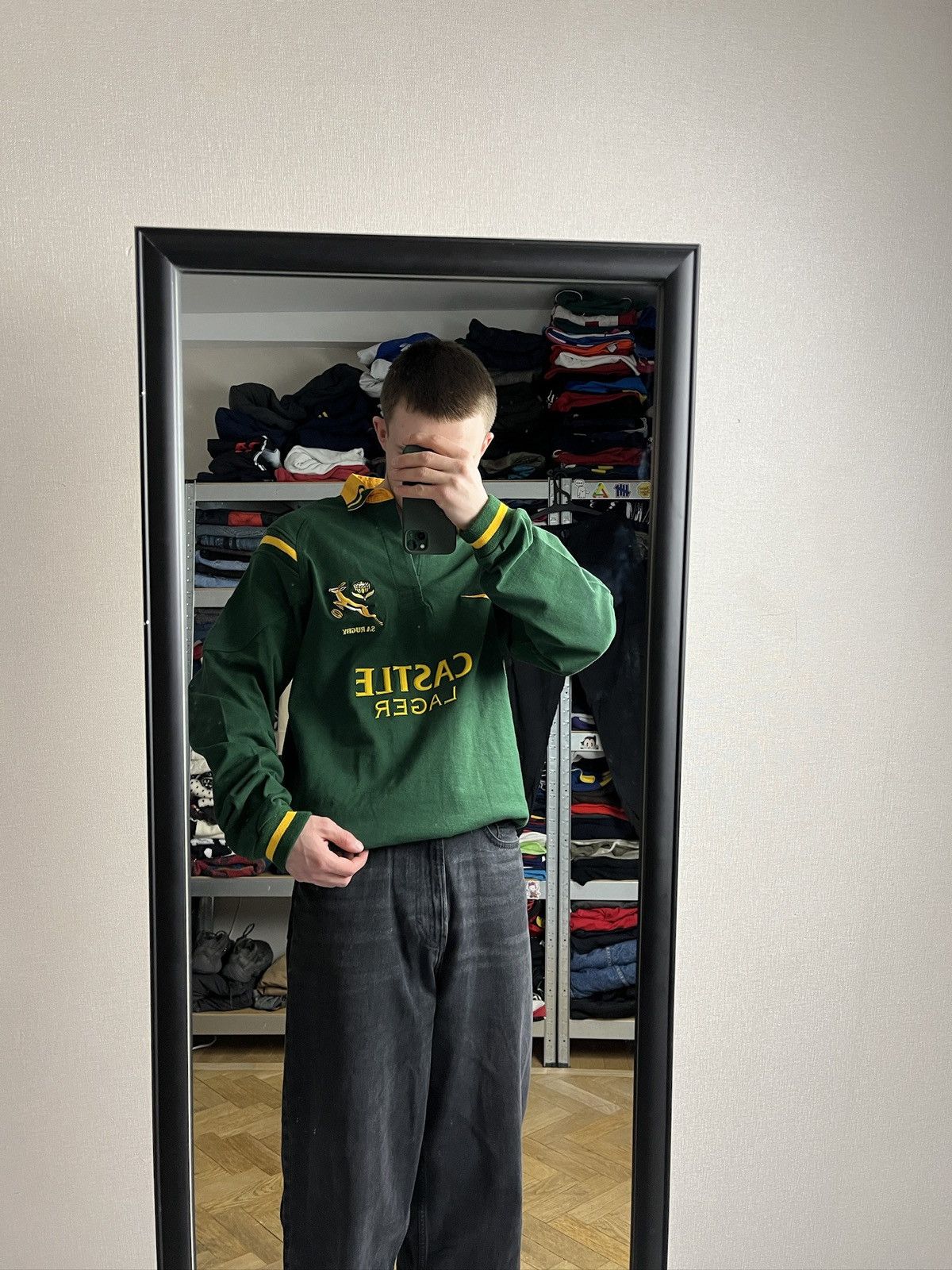 Nike × Vintage Vintage Nike Rugby Shirt Castle Lager South Africa Rugby Size US L / EU 52-54 / 3 - 2 Thumbnail