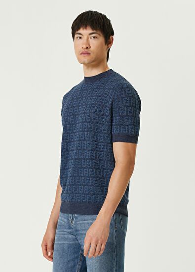 Fendi o1w1db10625 FZY443 Crewneck Jumper in Blue Size US L / EU 52-54 / 3 - 4 Thumbnail