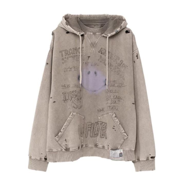 Maison MIHARA YASUHIRO o1mle0924 Bleached Hoodie in Beige Size US M / EU 48-50 / 2 - 1 Thumbnail