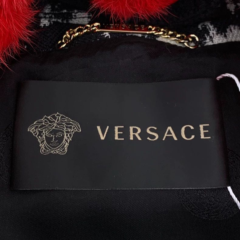 Versace Versace Black leopard print fur collar and long sleeves Size M / US 6-8 / IT 42-44 - 5 Thumbnail