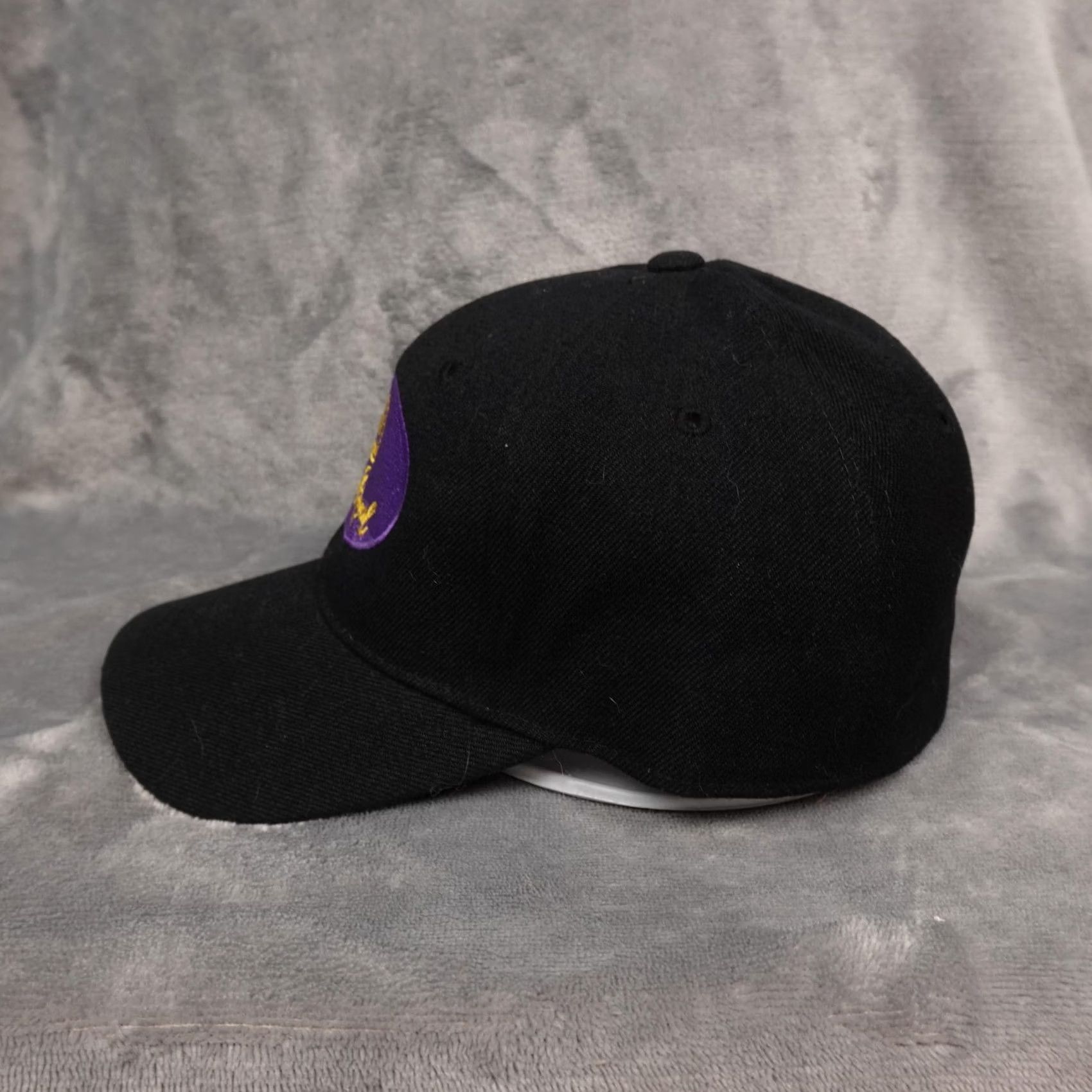 Logo 7 Crown Royal Hat Cap Fitted Mens Black Purple Embroidered Logo Whiskey 7 1/2 Size ONE SIZE - 2 Thumbnail