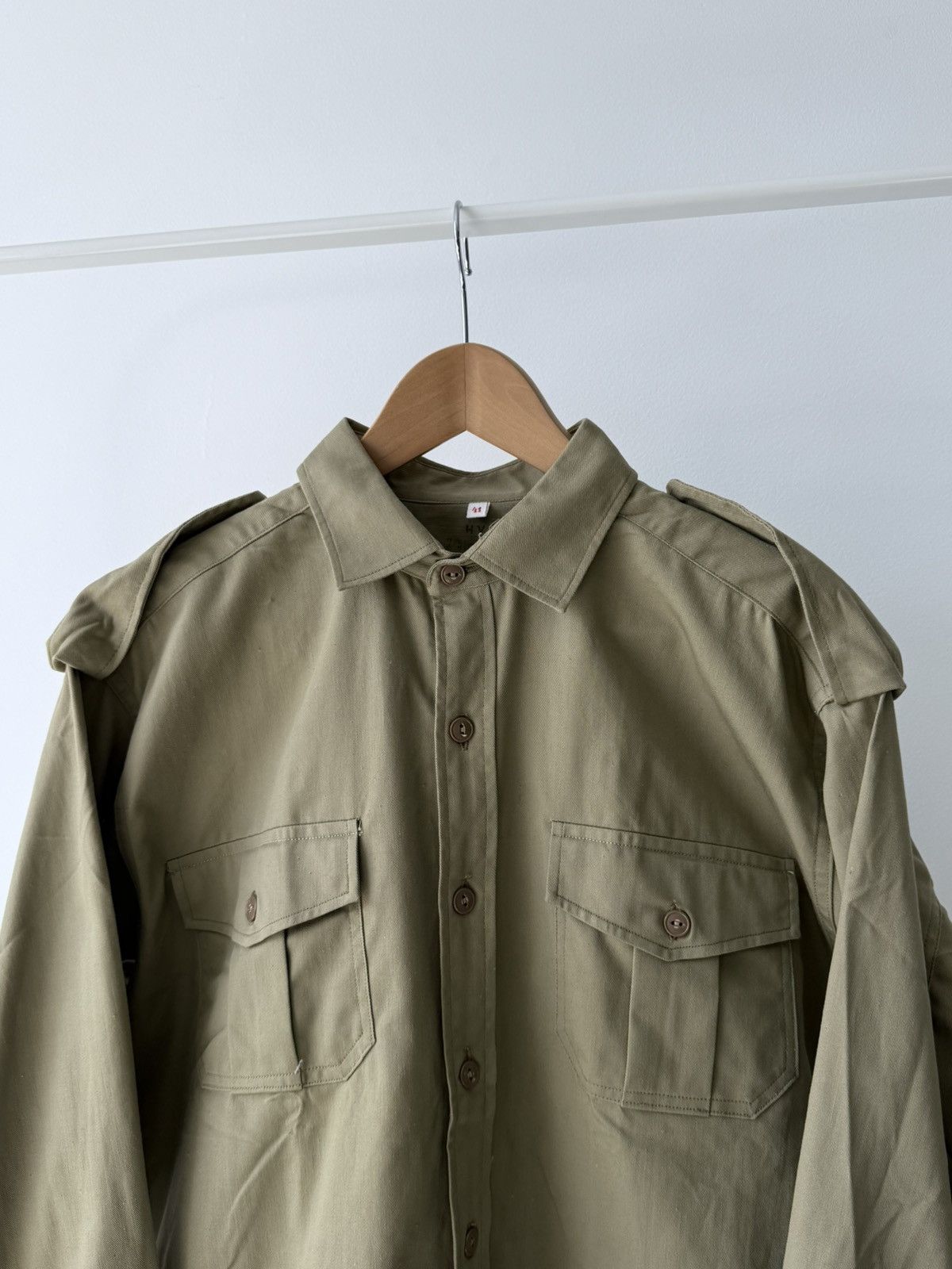 Vintage Vintage 1964 Dated German Military Long Shirt Size US L / EU 52-54 / 3 - 9 Thumbnail