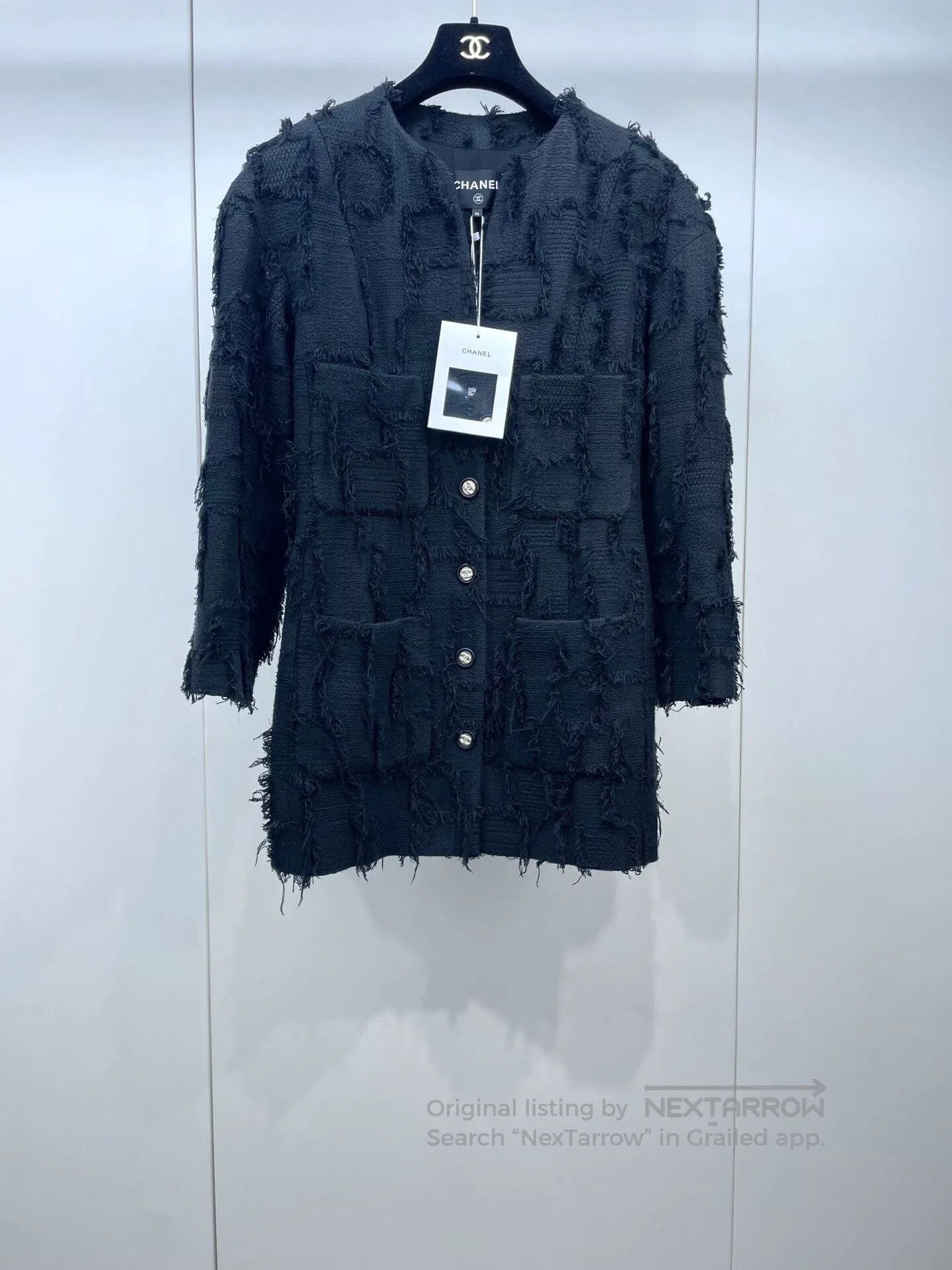 Chanel Chanel 21S Black Fringe Coat. Size XS / US 0-2 / IT 36-38 - 1 Thumbnail