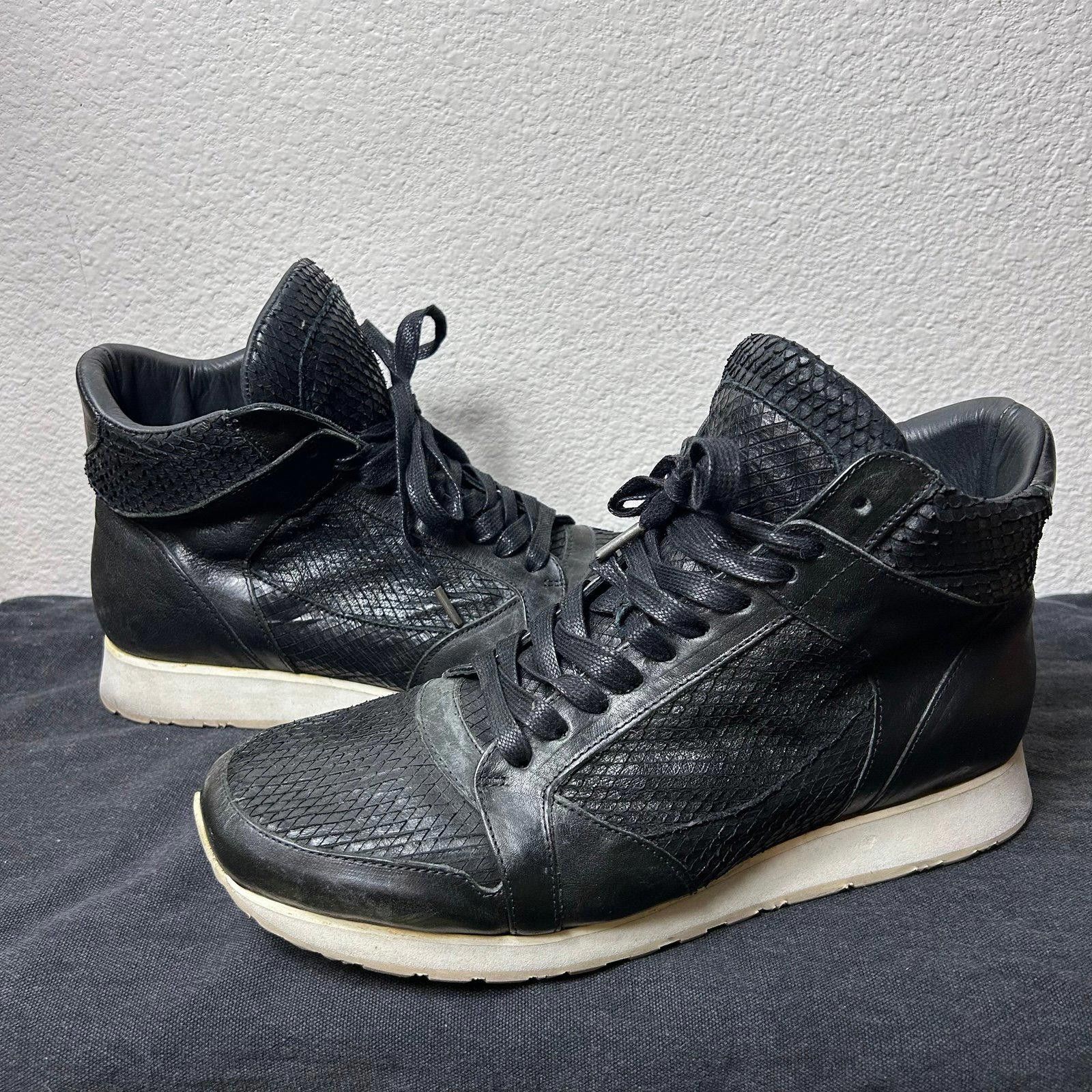 John Varvatos John Varvatos Trainer Mid – Black Textured Leather Size US 11 / EU 44 - 6 Thumbnail