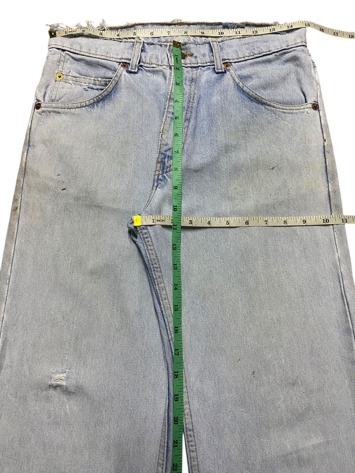 Levi's Vintage Clothing Vtg Levis 501 Orange Tab Light Wash Distressed Loose Jeans Size US 30 / EU 46 - 13 Thumbnail