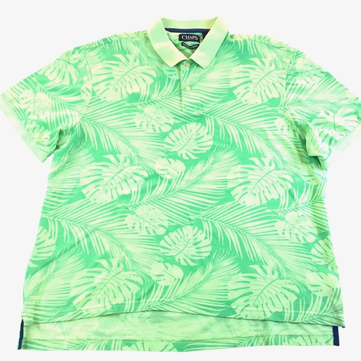 Chaps Chaps Polo Shirt Lime Green Tropical Palms Size XL Size US XL / EU 56 / 4 - 1 Thumbnail