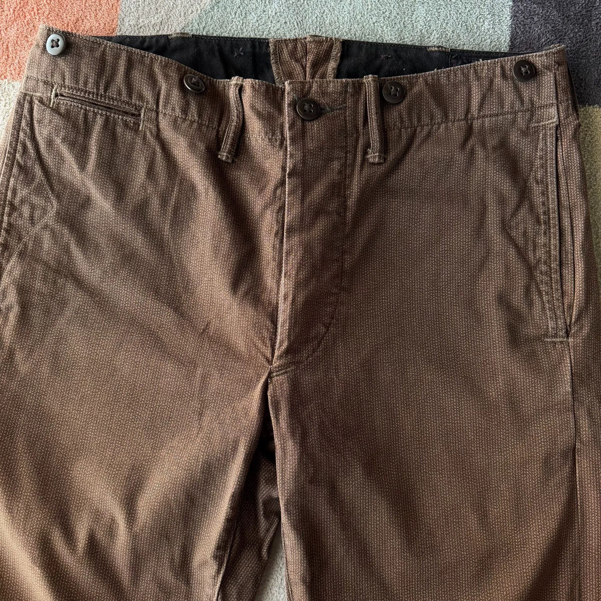 RRL Ralph Lauren RRL Brown Striped Casual Pants Size US 30 / EU 46 - 1 Thumbnail