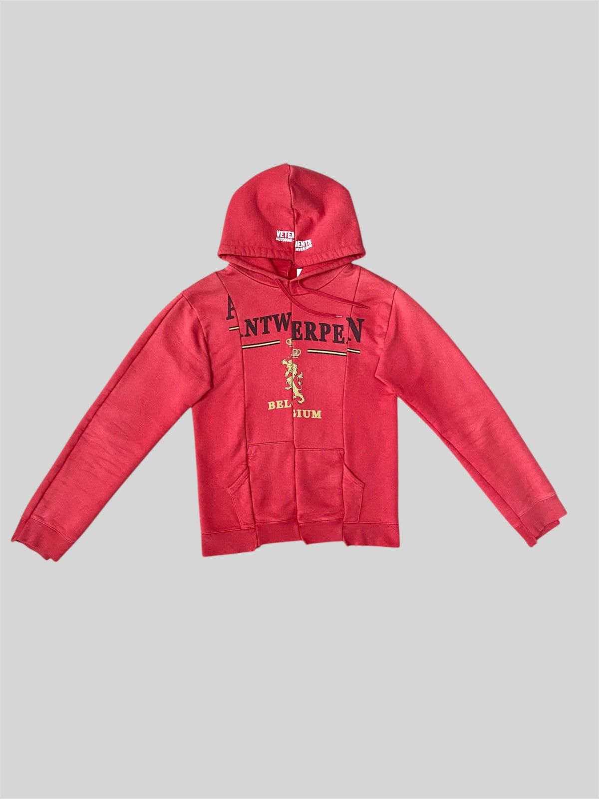 Vetements Vetements FW18 Triple Split Patchwork Hoodie | Grailed