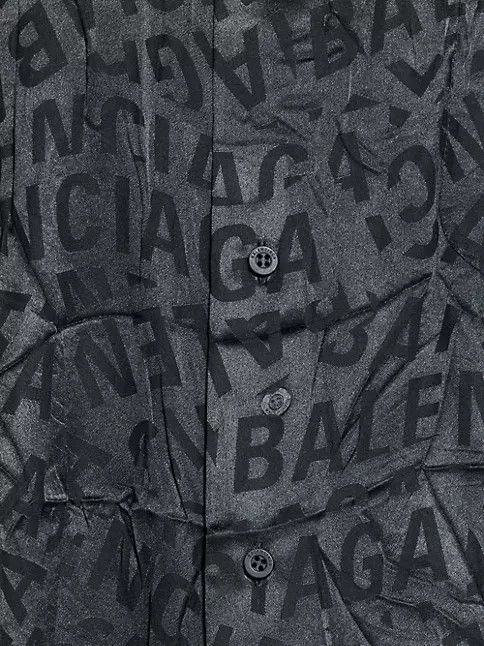 Balenciaga o1mt1gz0924 Logo Strips Minimal Shirt in Black Size S / US 4 / IT 40 - 6 Thumbnail