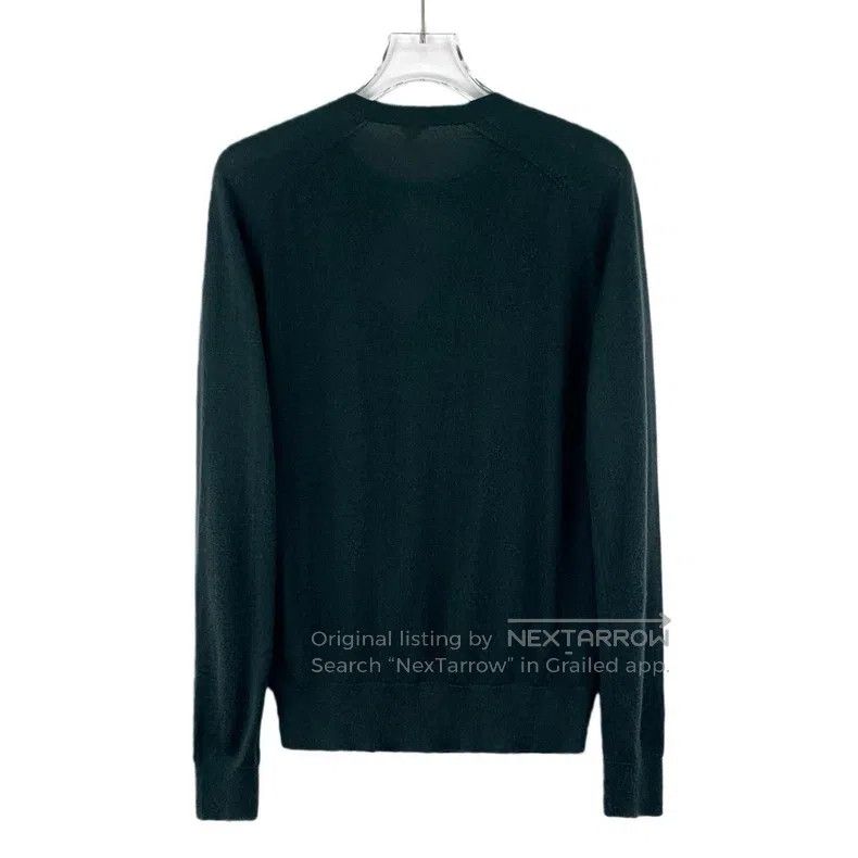 Hermes Hermes Dark Green Cashmere Crewneck Long Sleeve Knit Top Size XS / US 0-2 / IT 36-38 - 2 Thumbnail